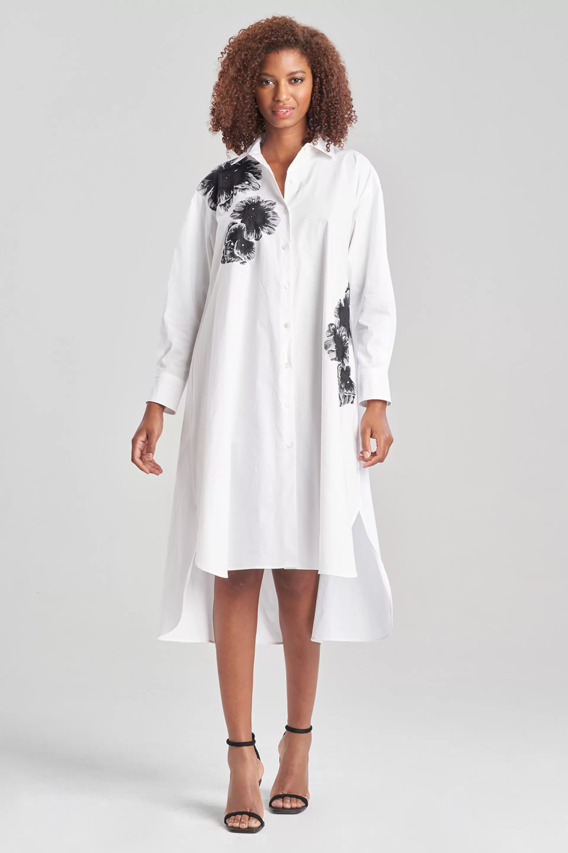 Natori Dresses<Cotton Poplin Oversized Embroidered Shirtdress White