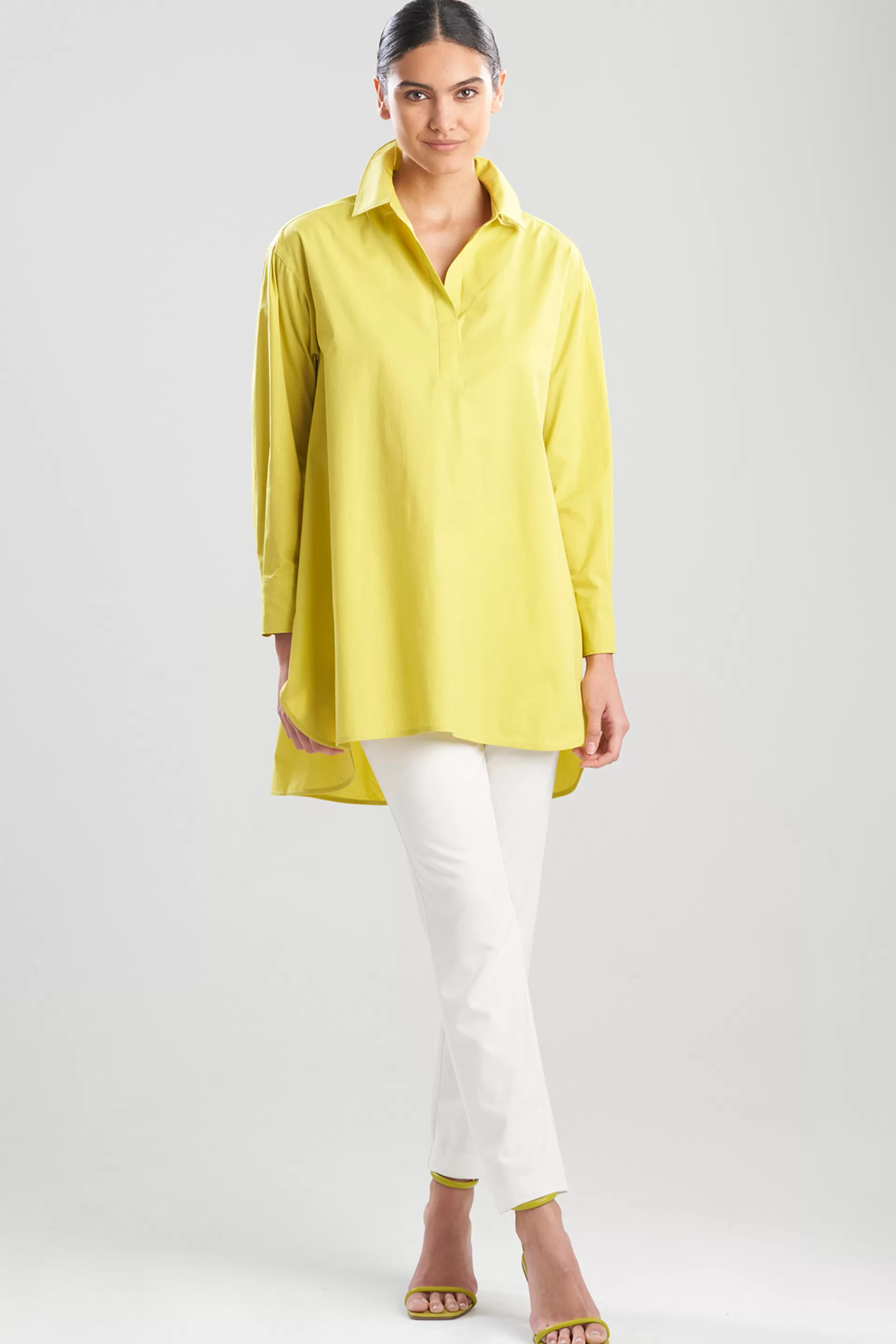 Natori Essentials | Tops, Shirts & Tunics<Cotton Poplin Oversized Half Placket Shirt