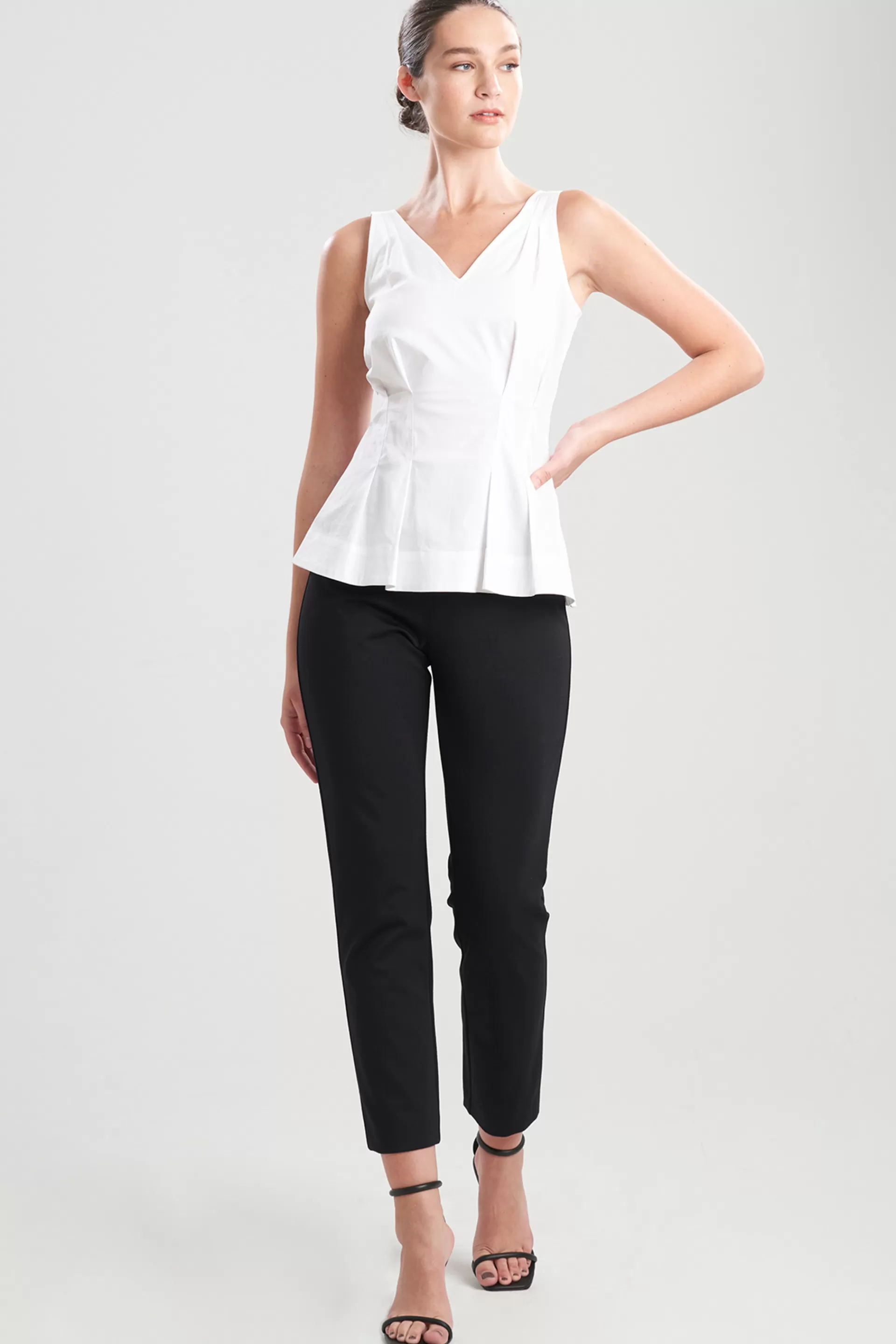 Natori Tops, Shirts & Tunics<Cotton Poplin Pleat Tank Top