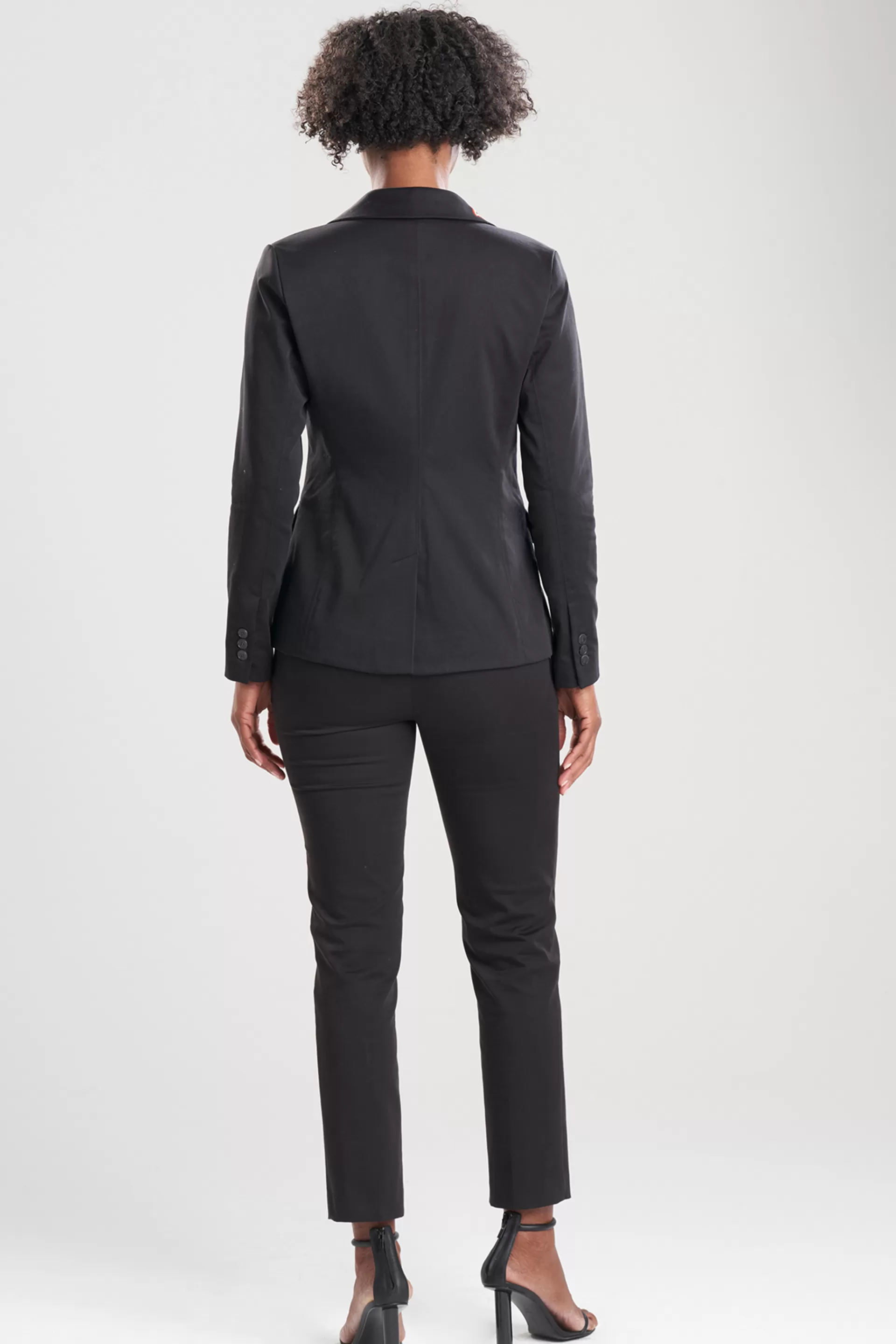 Natori Jackets & Outerwear<Cotton Sateen Embroidered Tailored Blazer Jacket Black