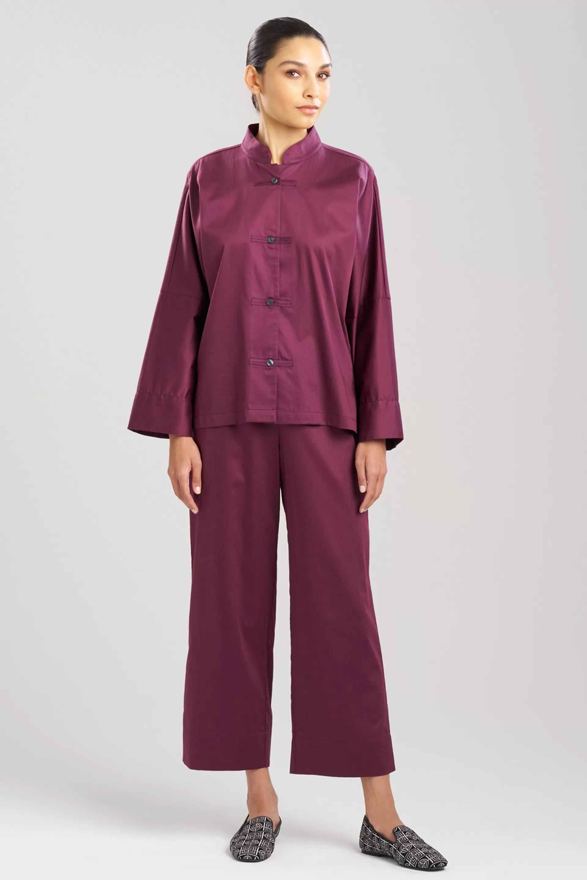 Natori Pajama Sets<Cotton Sateen Essentials Mandarin PJ