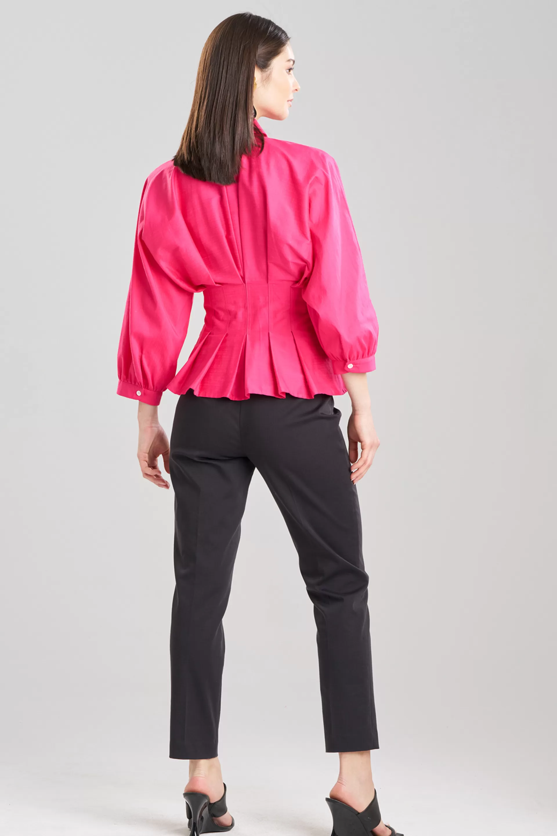 Natori Tops, Shirts & Tunics<Cotton Silk Slub Pleated Shirt Azalea