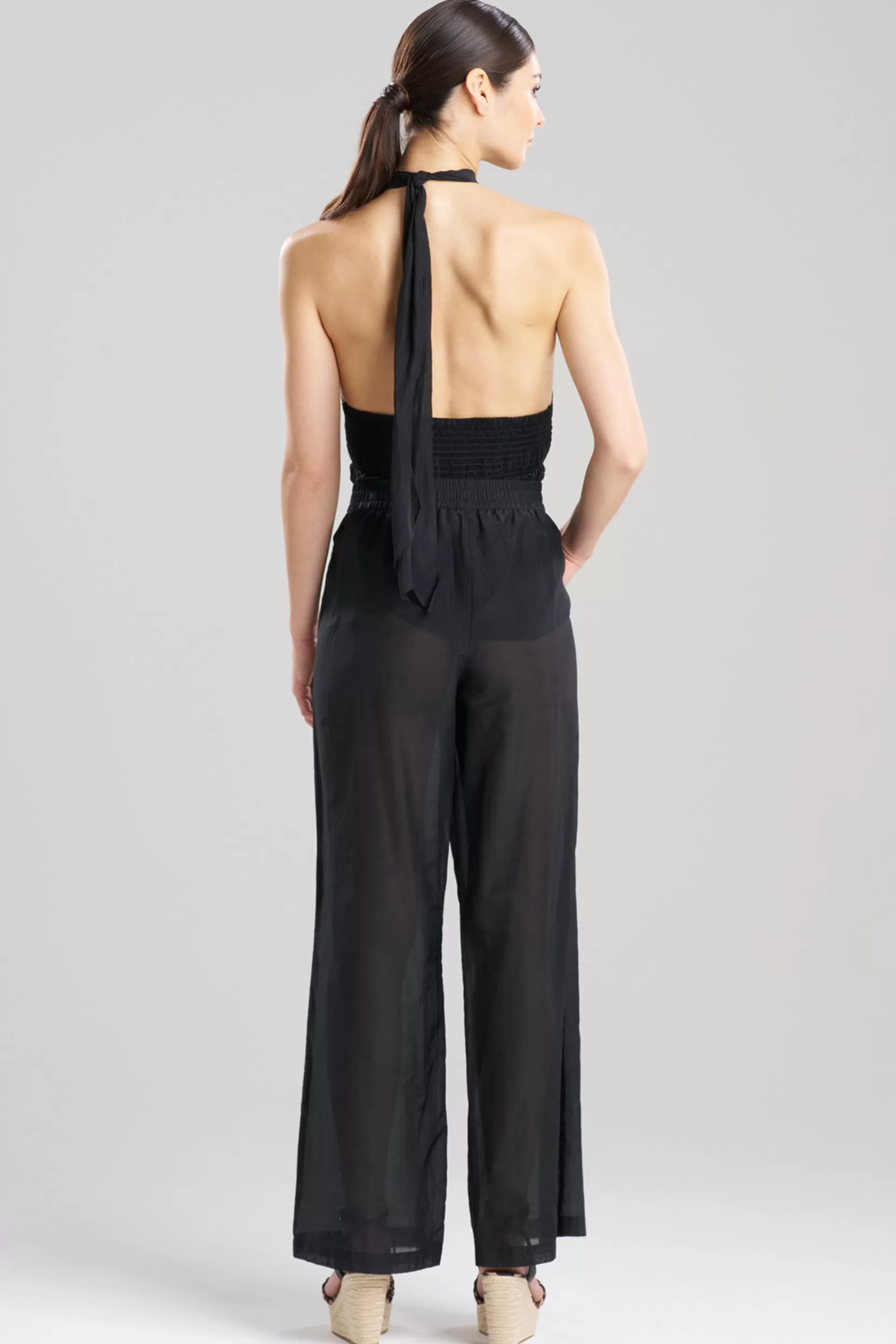 Natori Beach Bottoms<Cotton Silk Voile Sheer Pants Black