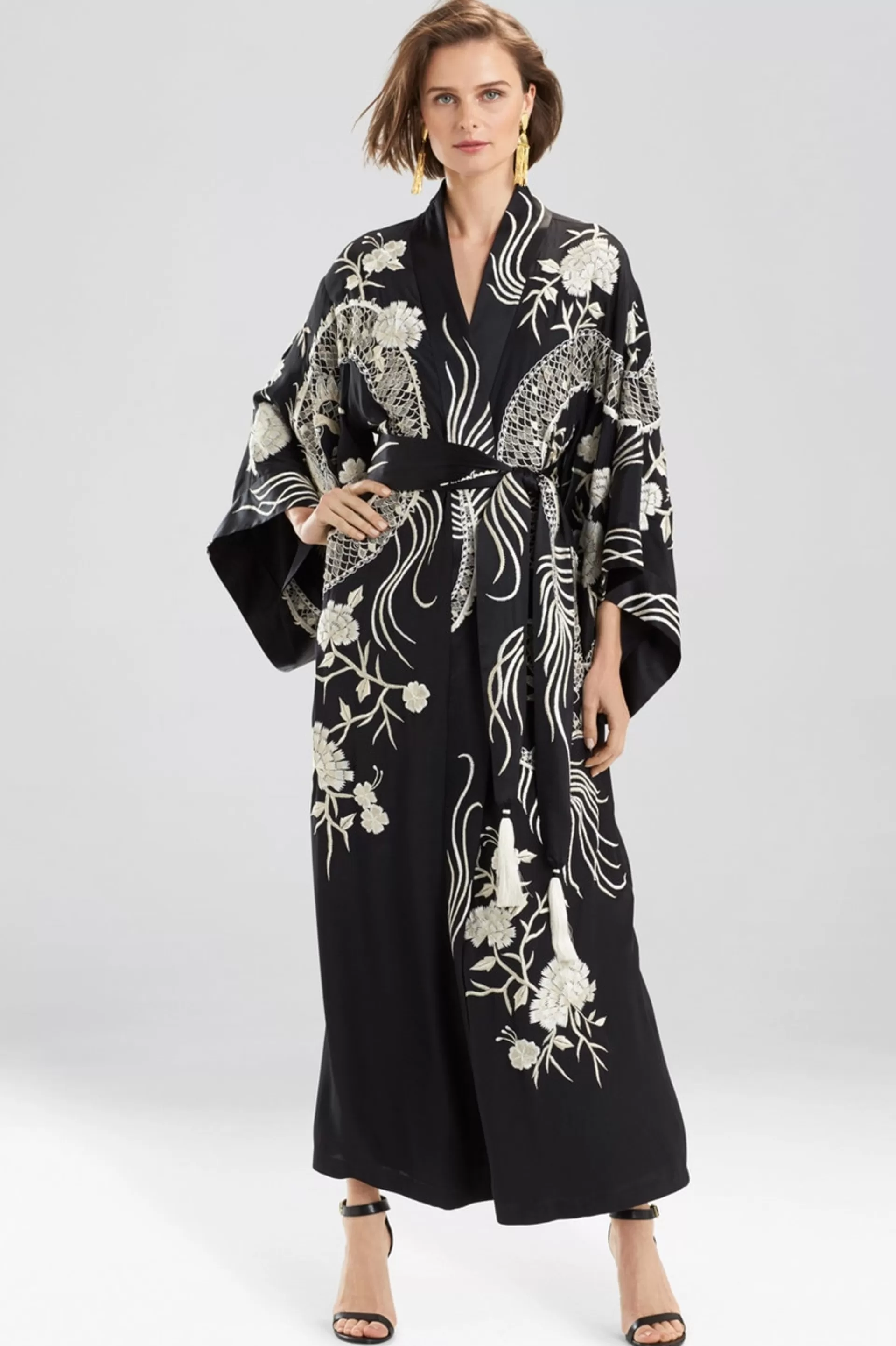 Natori Couture Robes<Couture Floral Dragon Robe Black