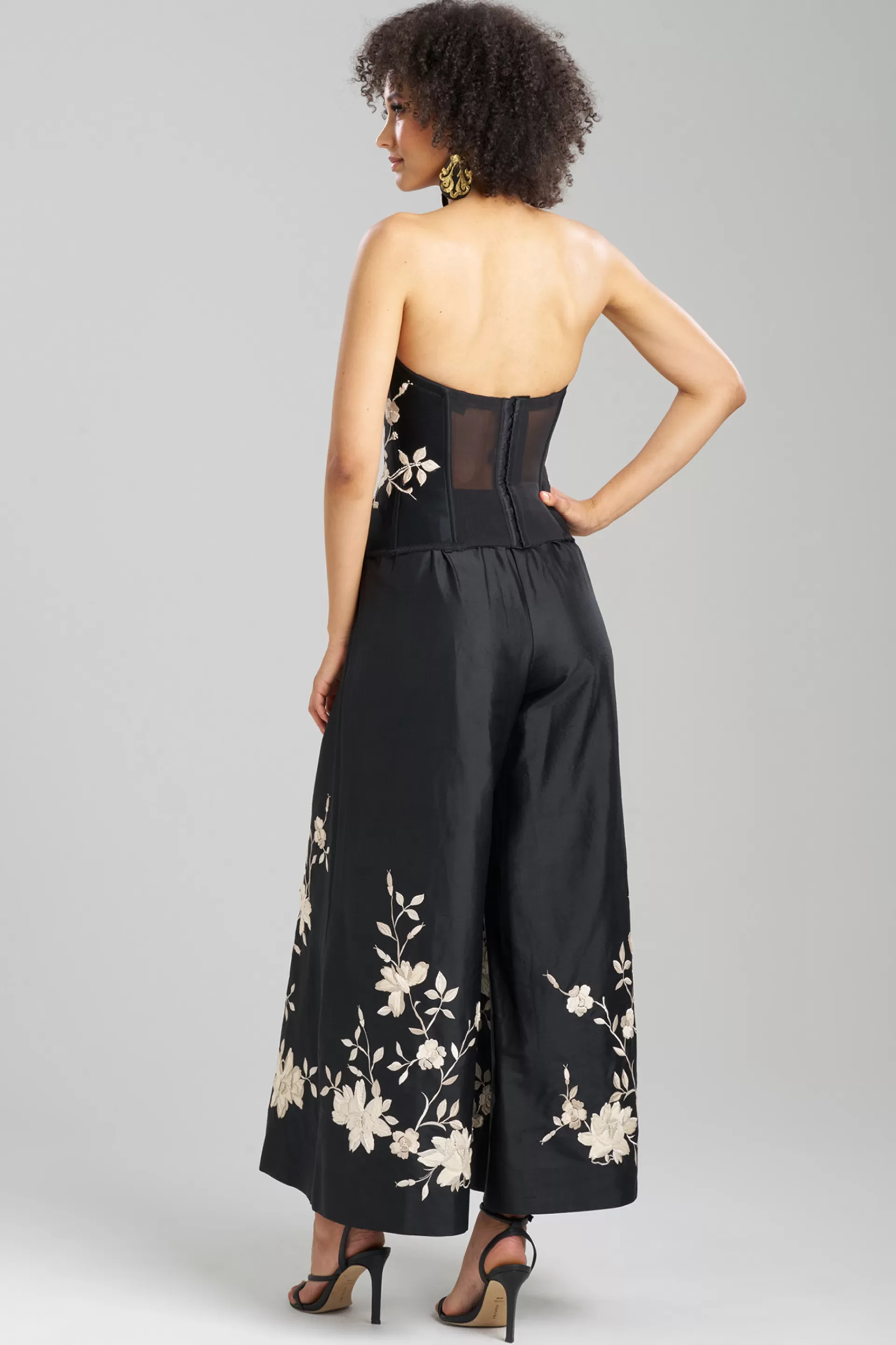 Natori Bustiers & Camis | Couture Tops<Couture Floral Embroidered Corset Black