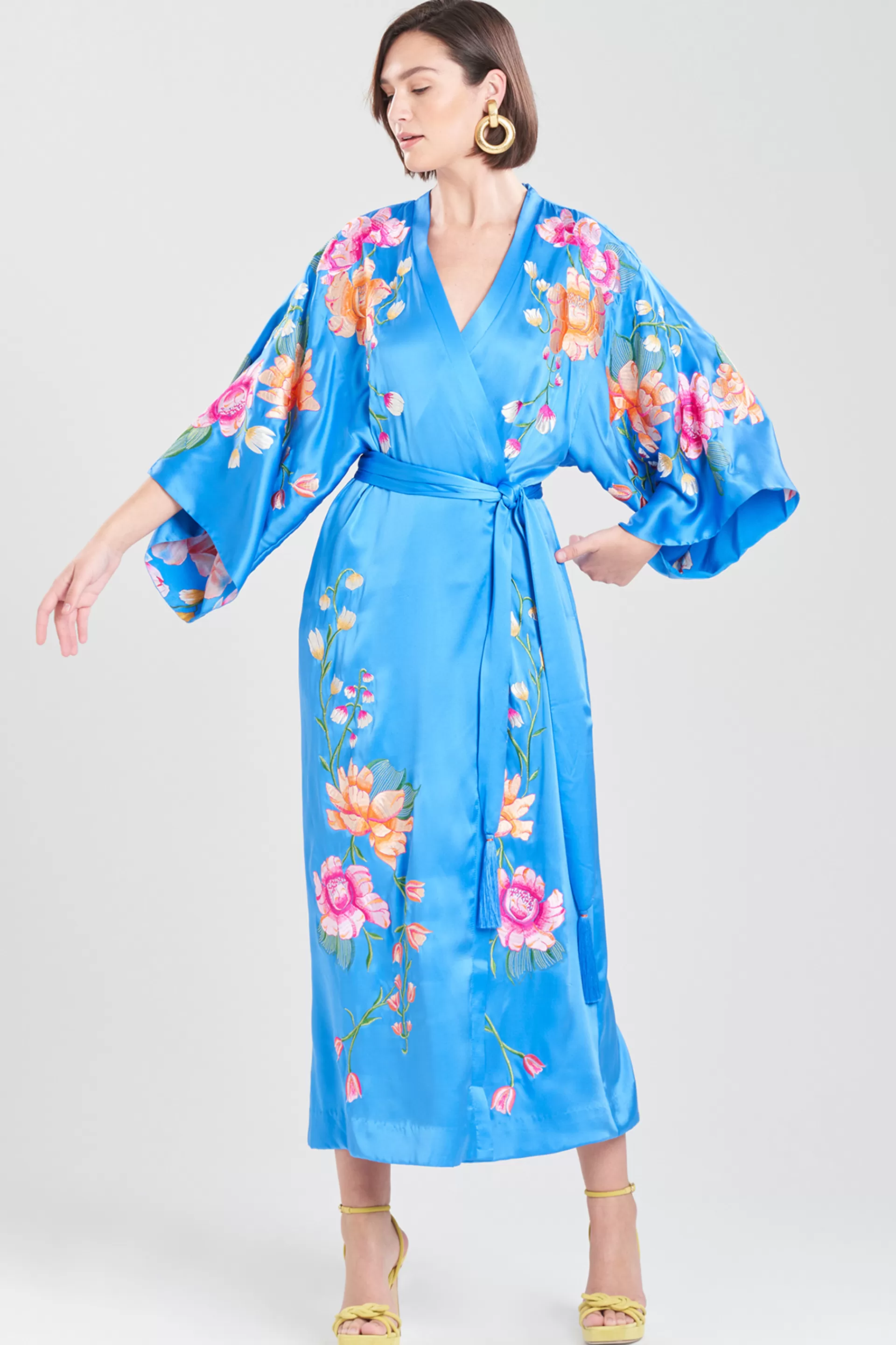 Natori Couture Robes<Couture Hanabi Embroidered Tassel Silk Robe Astor