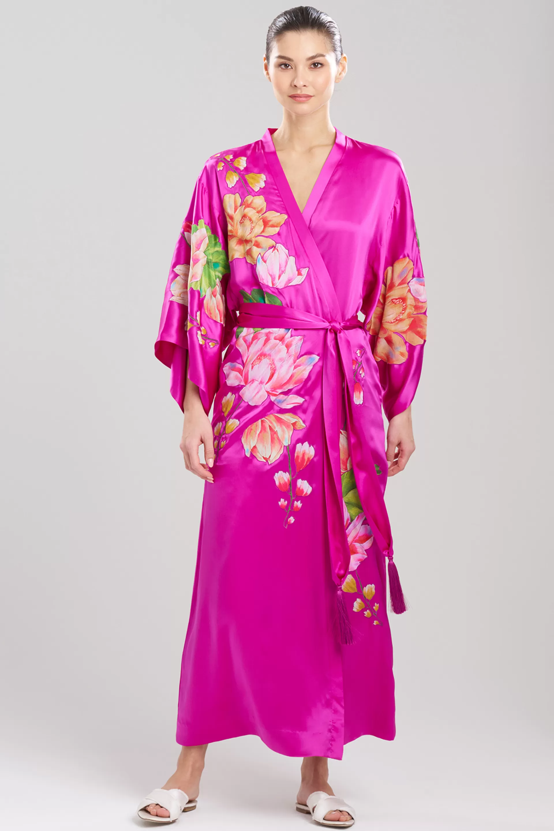 Natori Couture Robes<Couture Hanabi Tassel Silk Robe Hot Pink