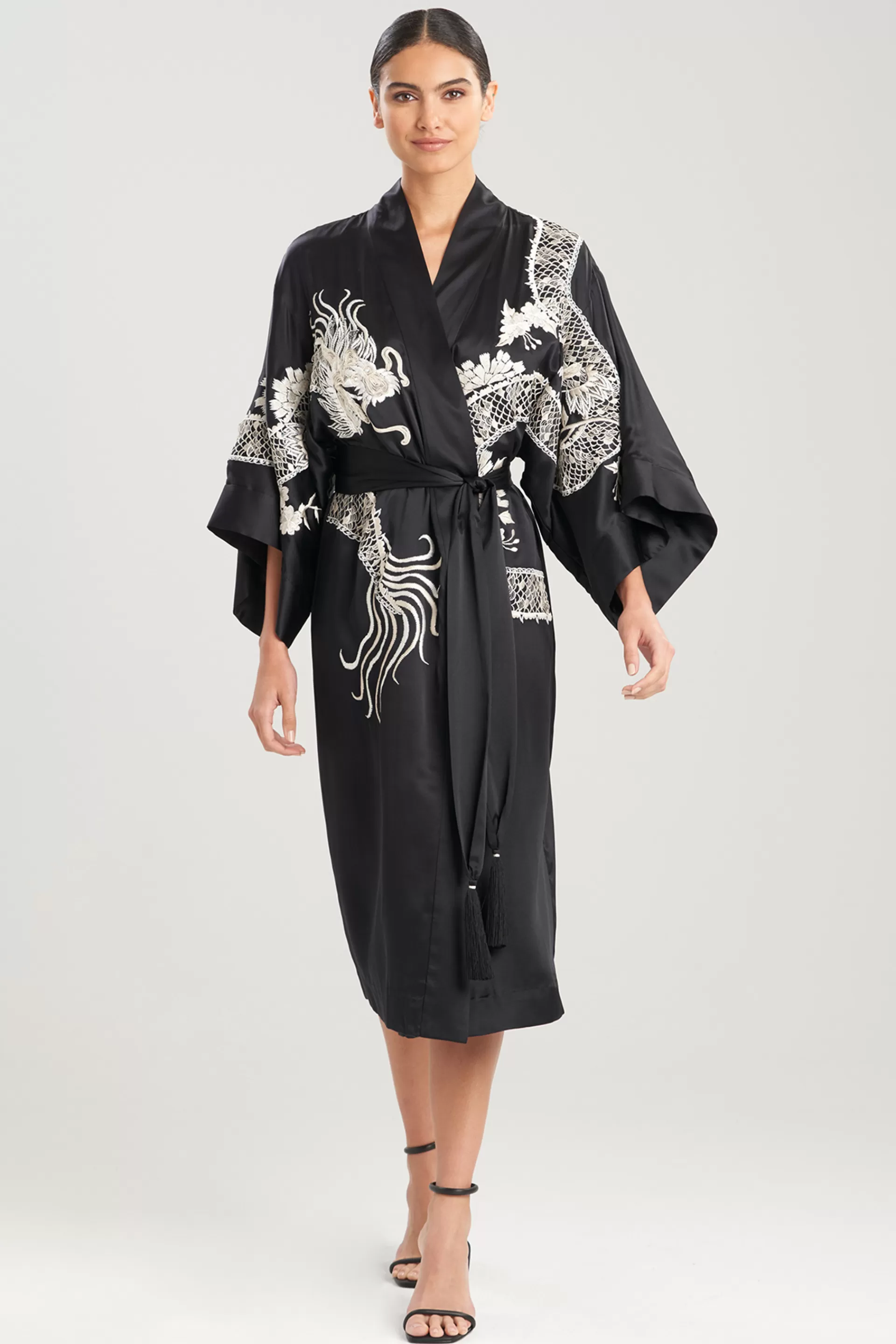 Natori Robes & Kimonos | Couture Robes<Couture Hanaka Dragon Embellished Robe Black