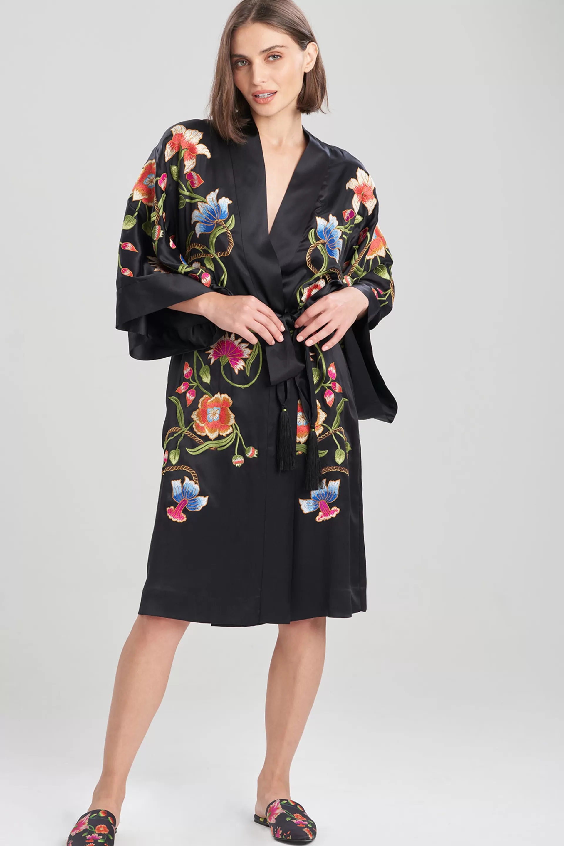 Natori Robes & Kimonos | Couture Robes<Couture Kamakura Embroidery Wrap Black