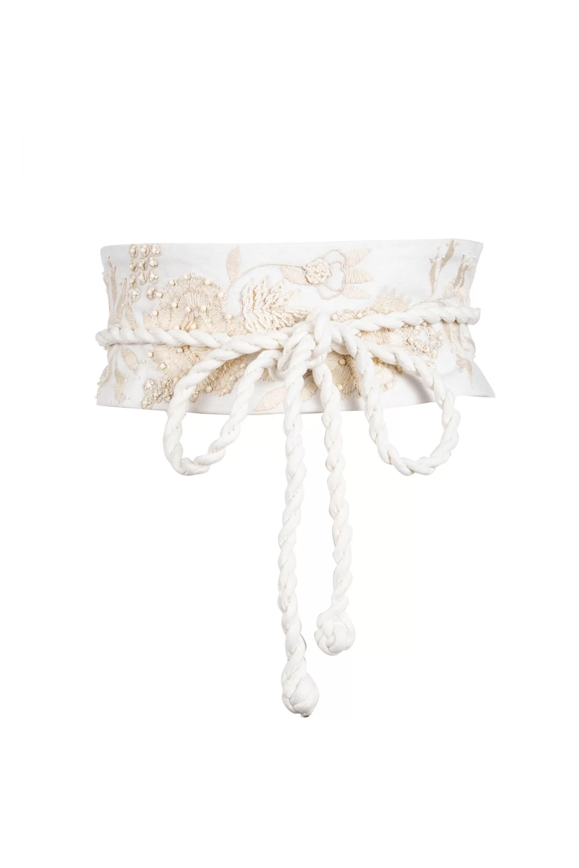 Natori Belts<Couture Luxe Linen Embroidered Obi Belt