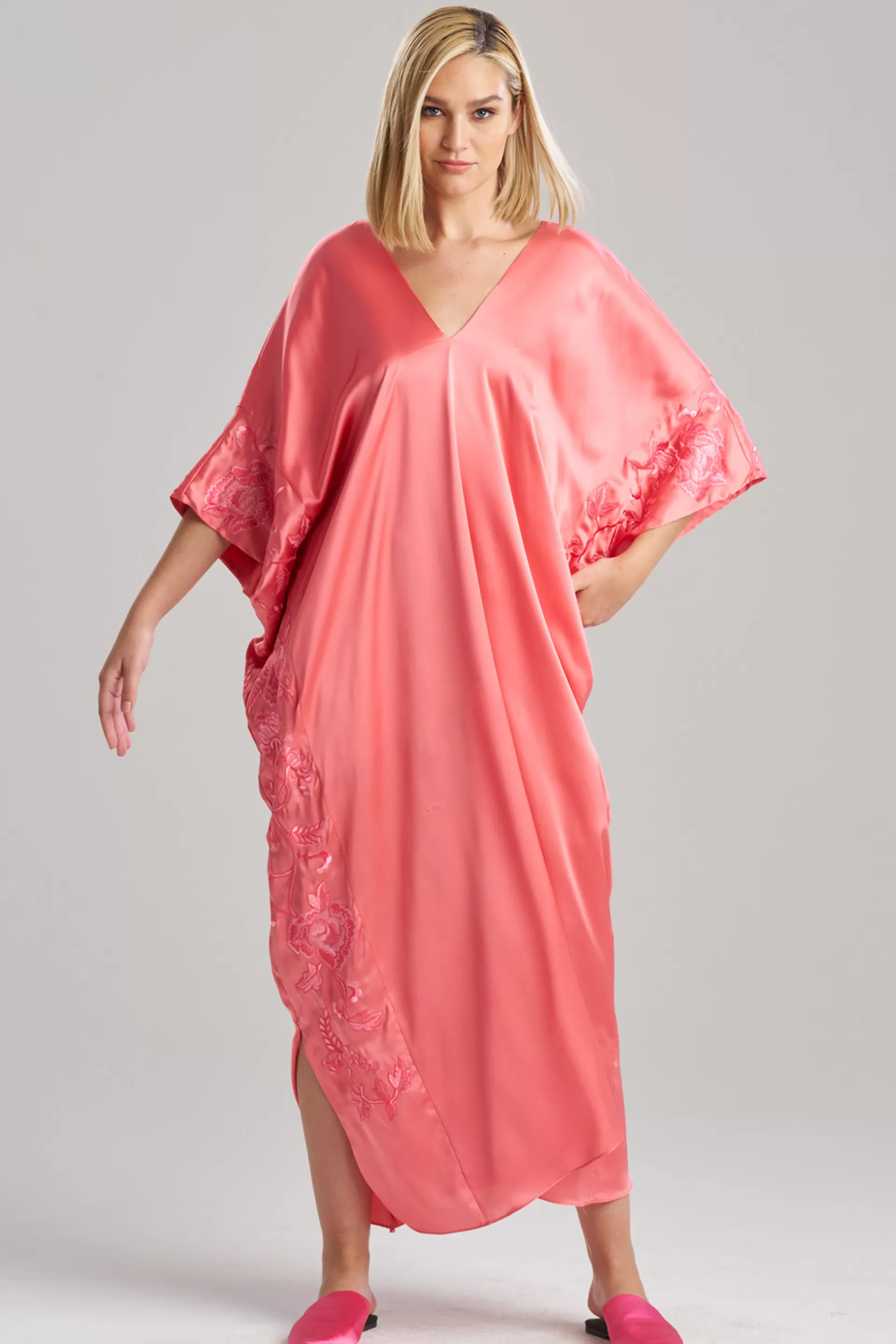 Natori Beach Caftans | Couture Caftans<Couture Malaga Embroidered Silk Caftan Parfait