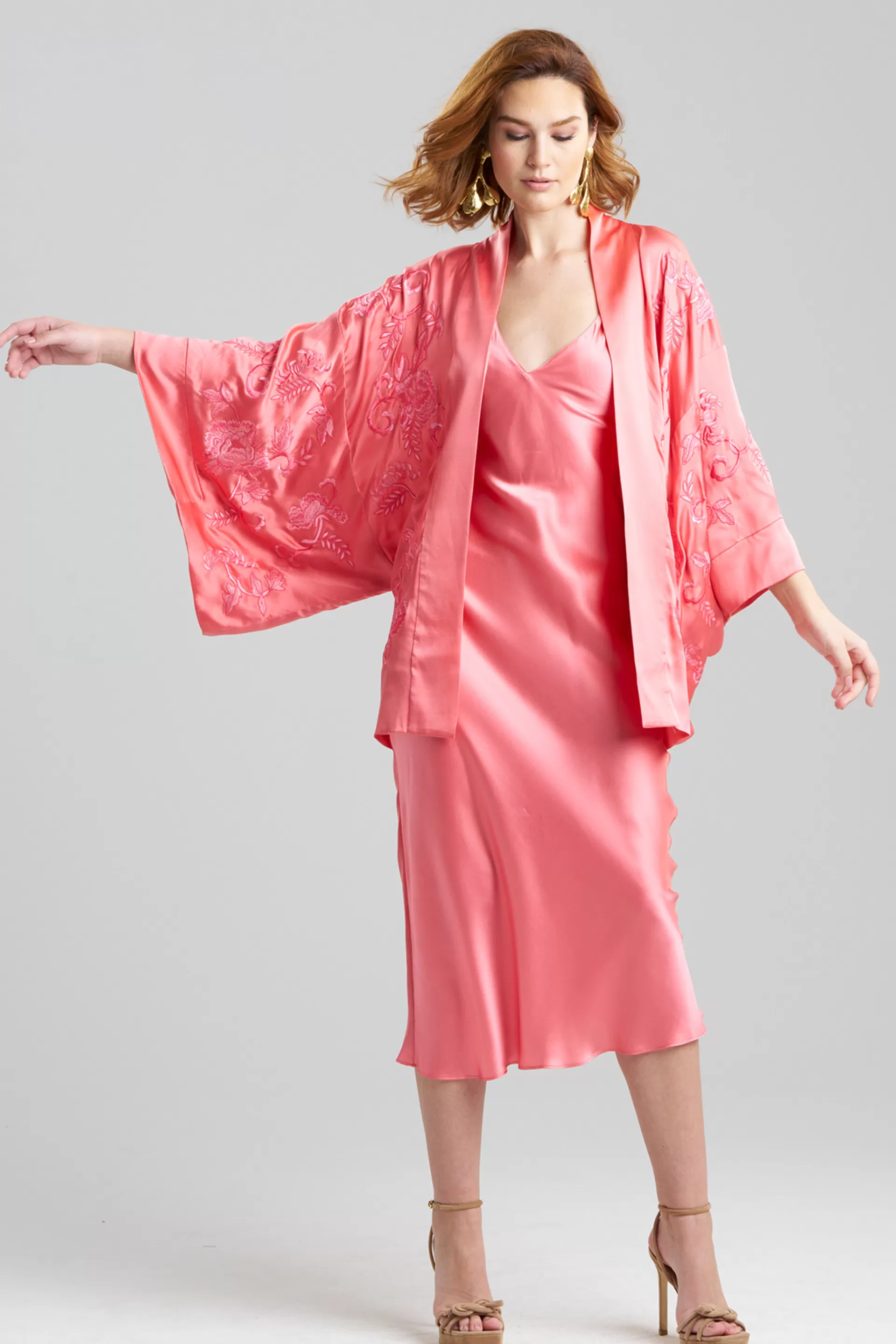 Natori Robes & Kimonos | Couture Robes<Couture Malaga Embroidered Silk Wrap Parfait