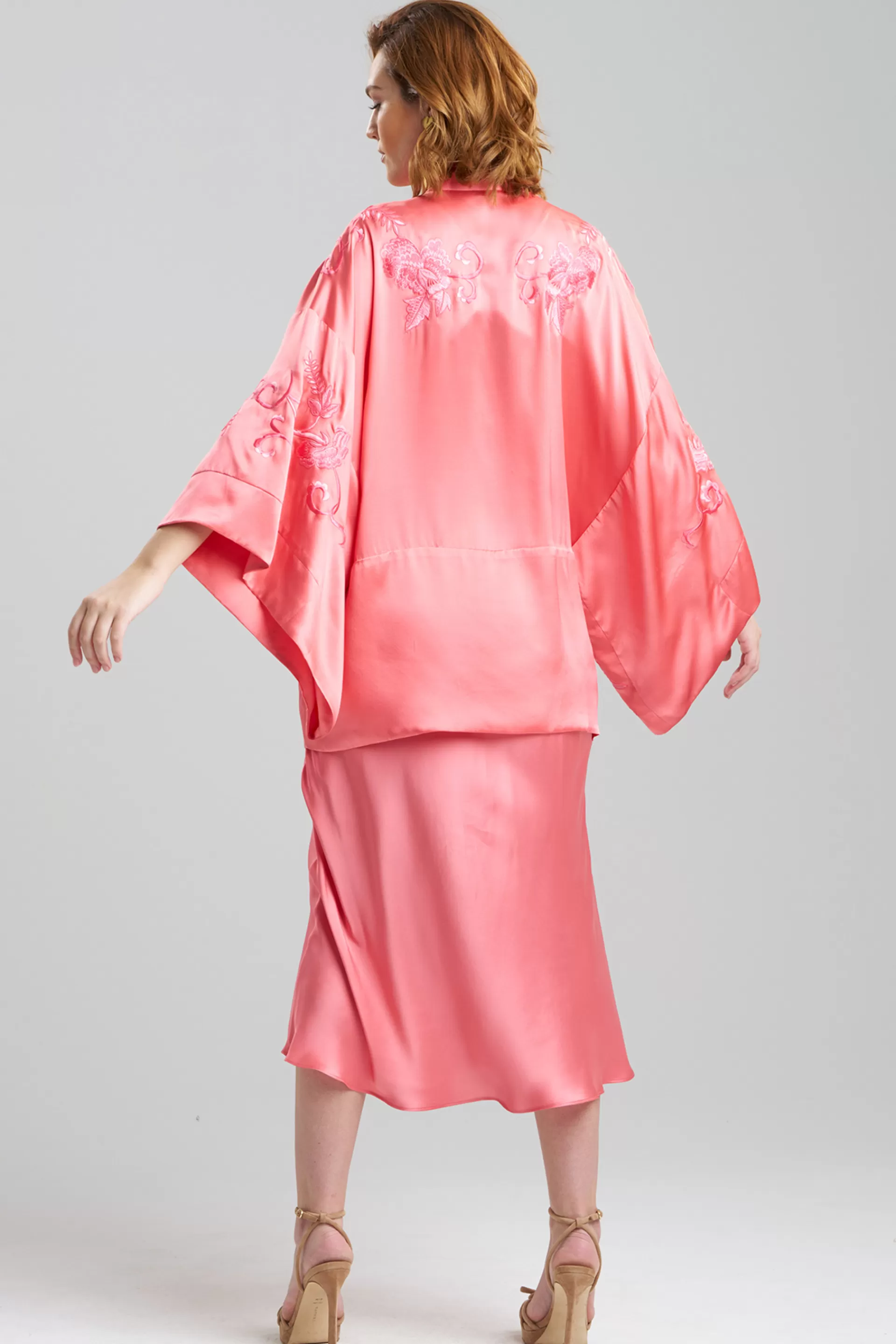 Natori Robes & Kimonos | Couture Robes<Couture Malaga Embroidered Silk Wrap Parfait