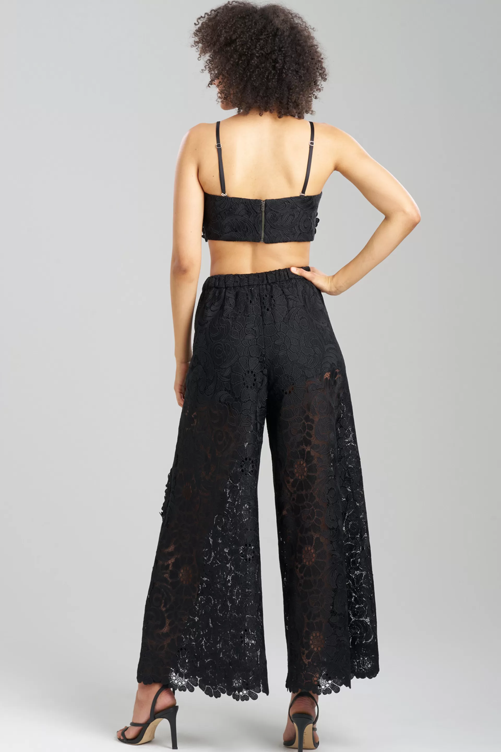 Natori Pants, Skirts & Shorts | Couture Pants<Couture Mantilla Lace Flare Pants Black