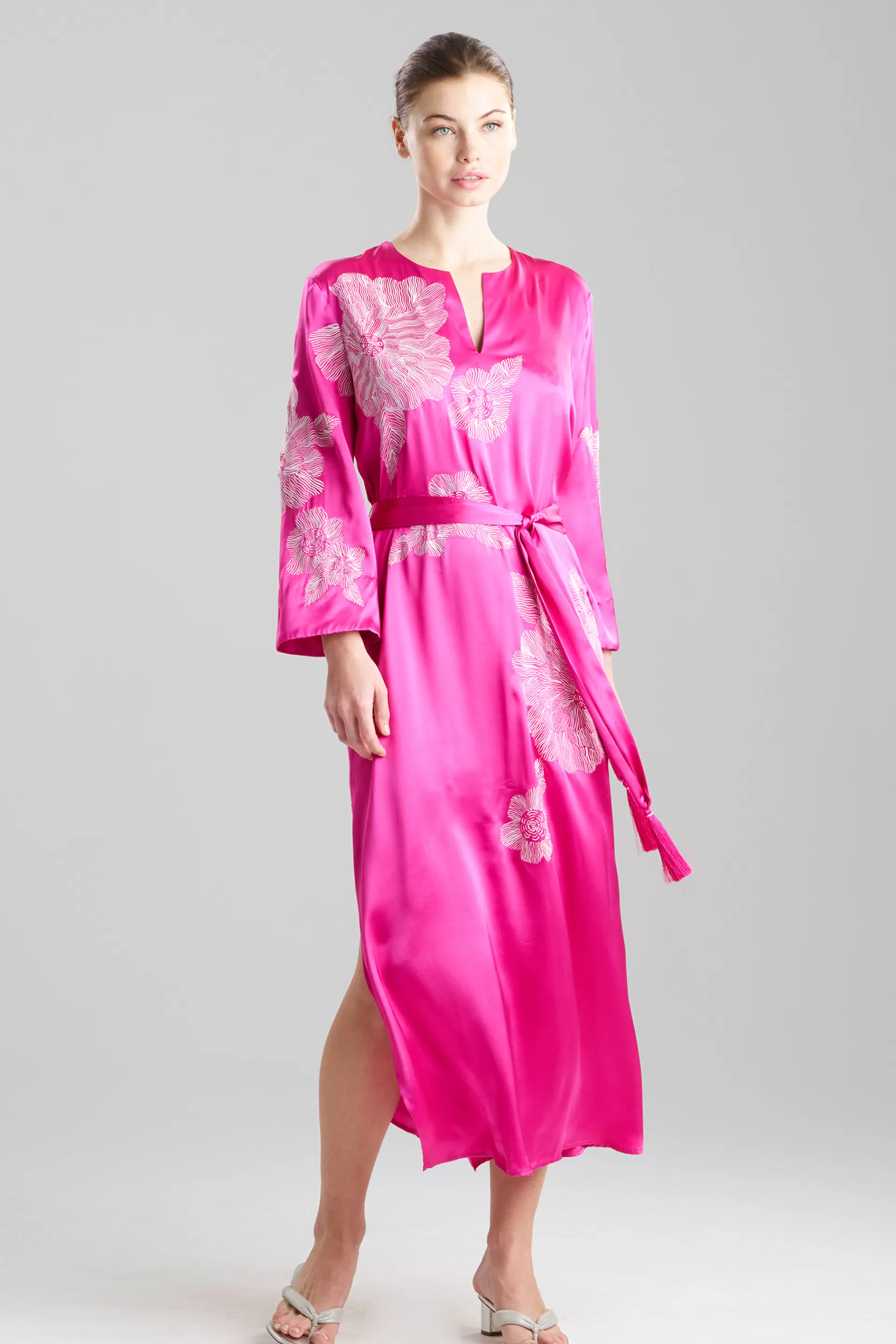 Natori Couture Caftans<Couture Miyoshi Embroidered Silk Caftan Dragon Fruit