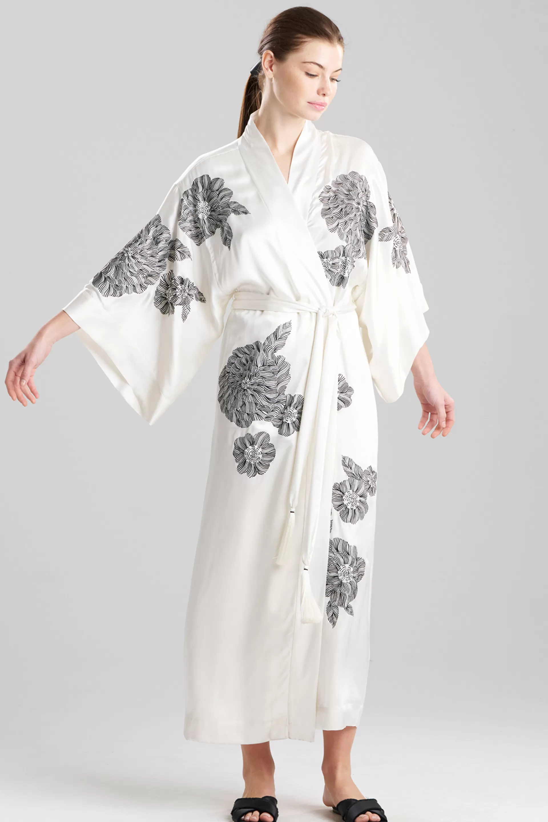 Natori Couture Robes<Couture Miyoshi Embroidered Silk Robe Warm White