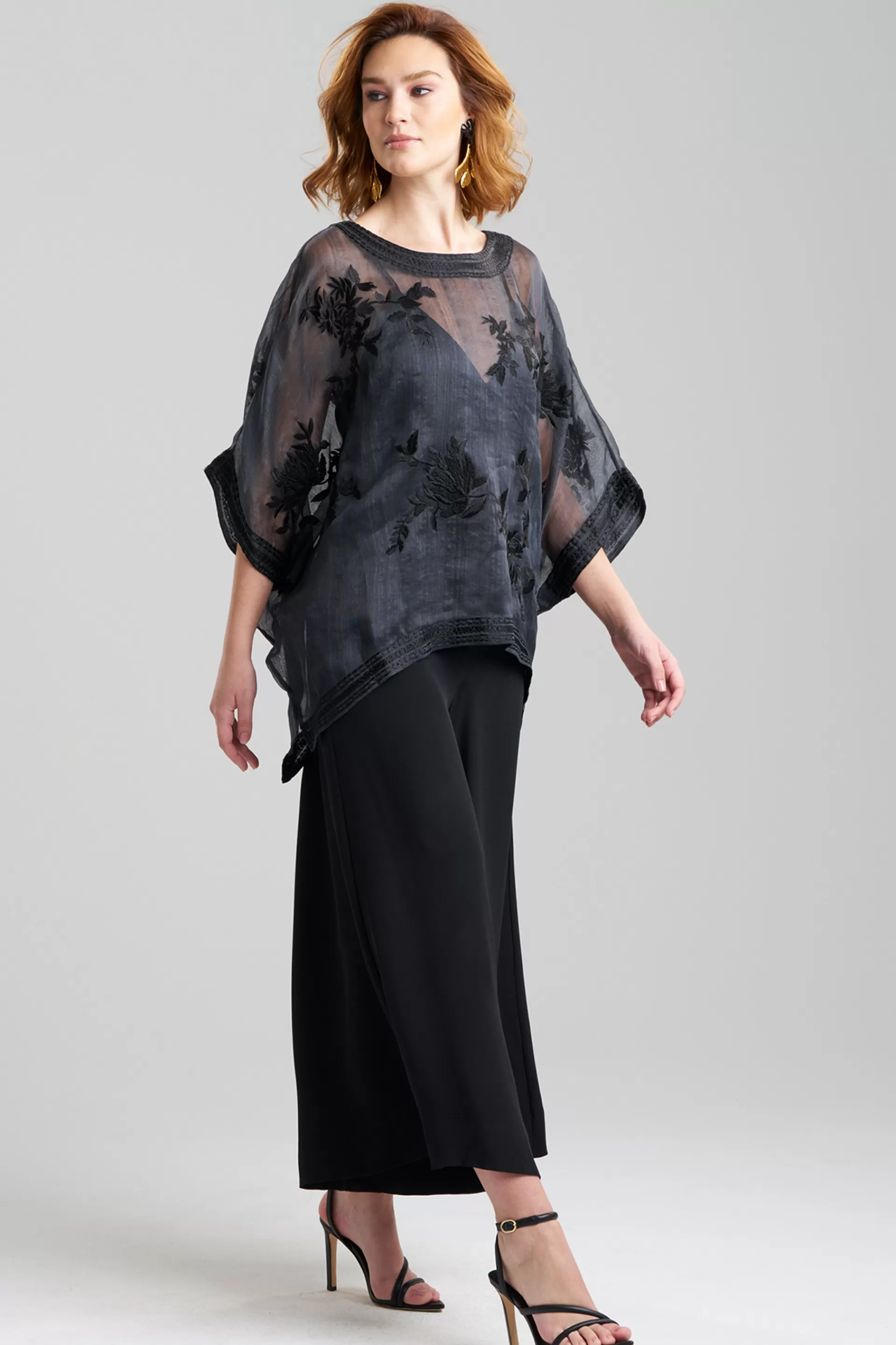 Natori Tops, Shirts & Tunics | Couture Tops<Couture Piña Embroidered Caftan Top Black