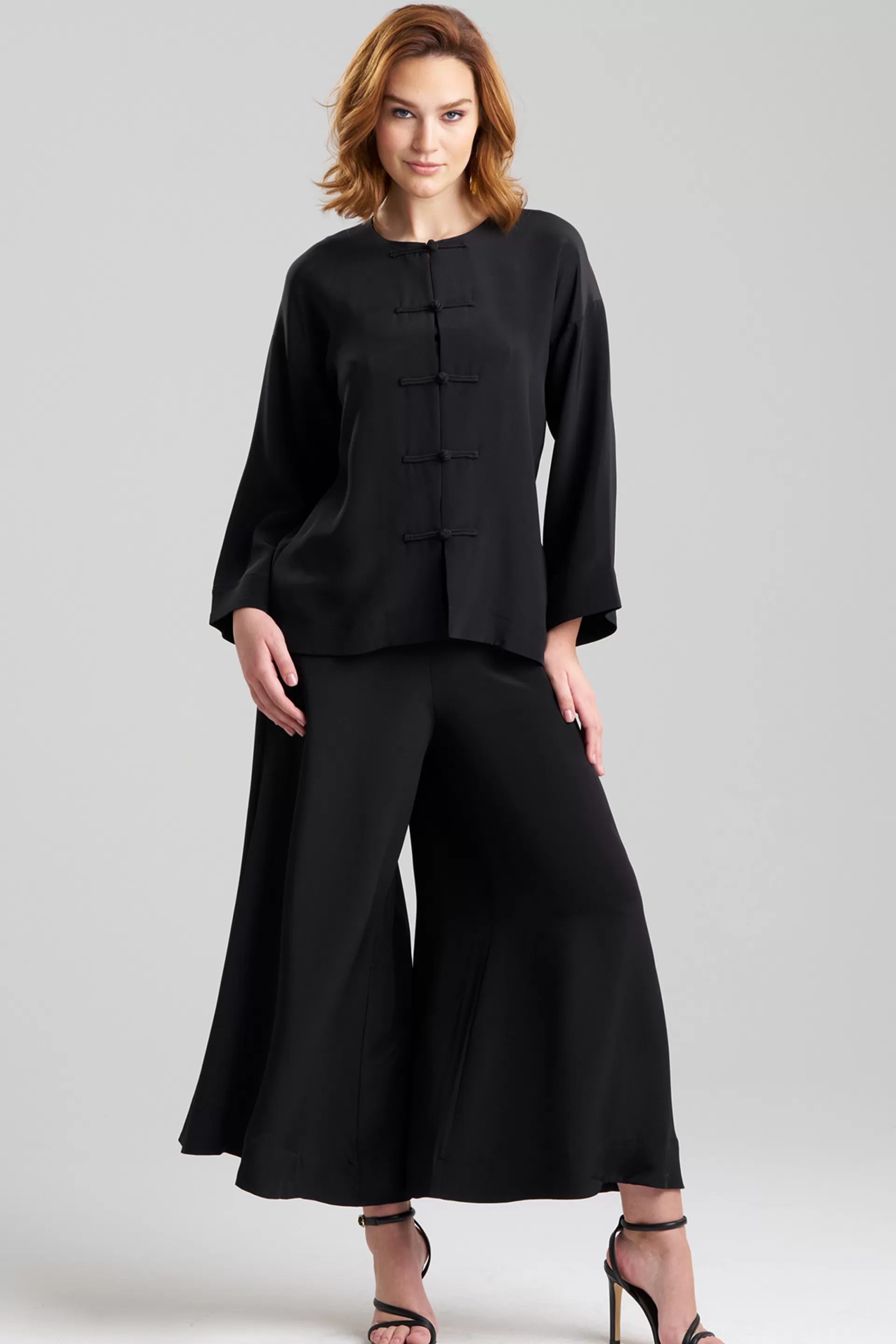 Natori Jackets & Outerwear | Couture Coats<Couture Silk Crepe Mandarin Jacket Black