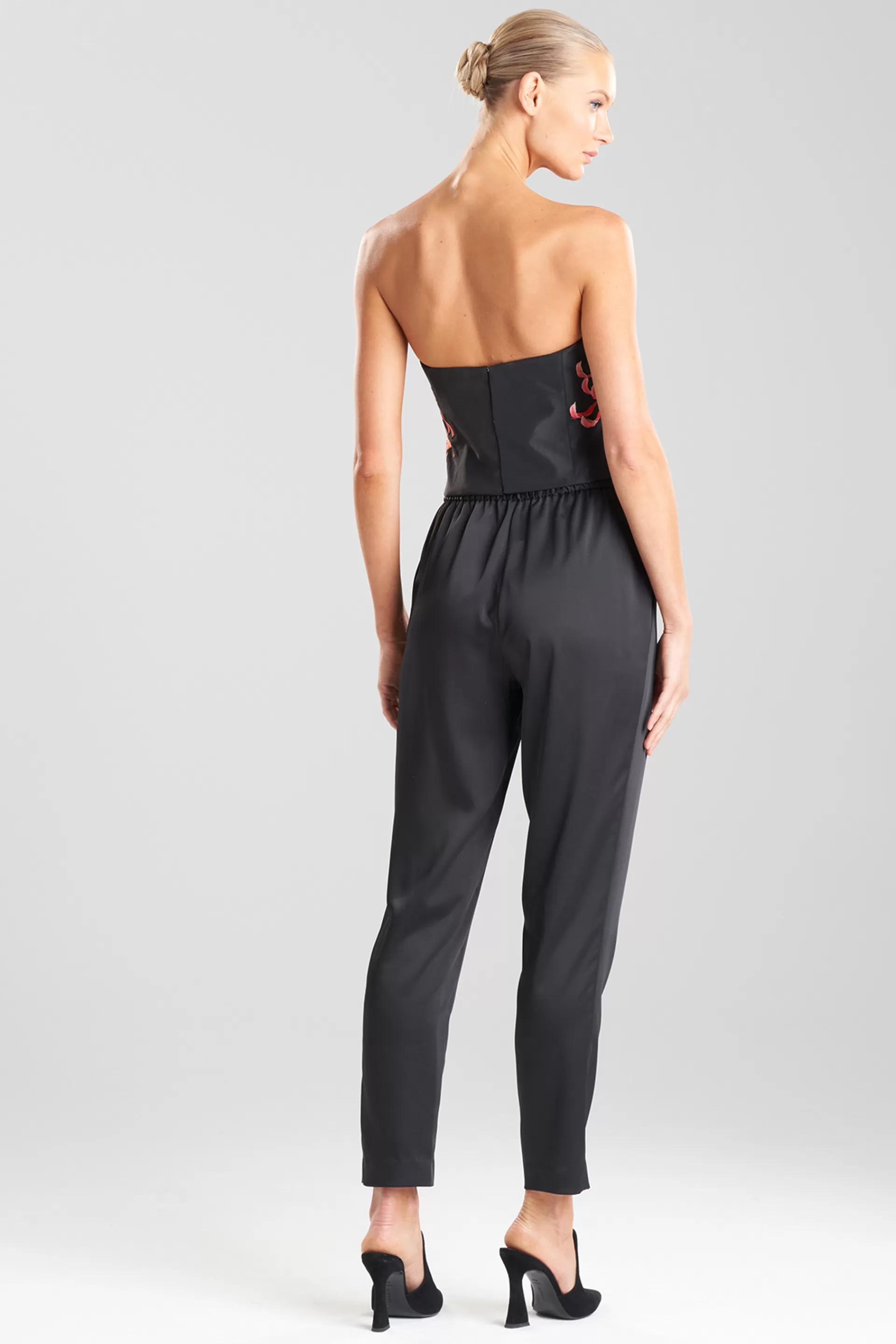 Natori Bustiers & Camis | Couture Tops<Couture Silk Taffeta Applique Bustier Black