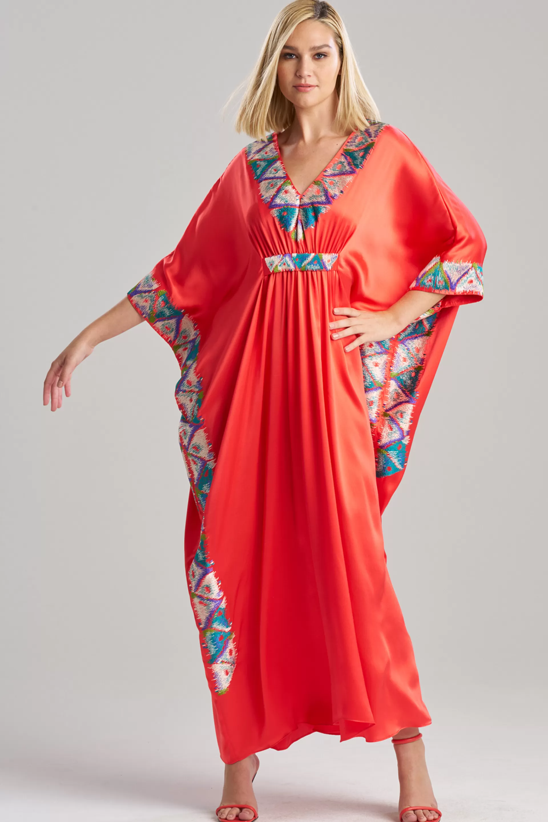 Natori Couture Caftans<Couture Toulouse Embroidered Kimono Silk Caftan