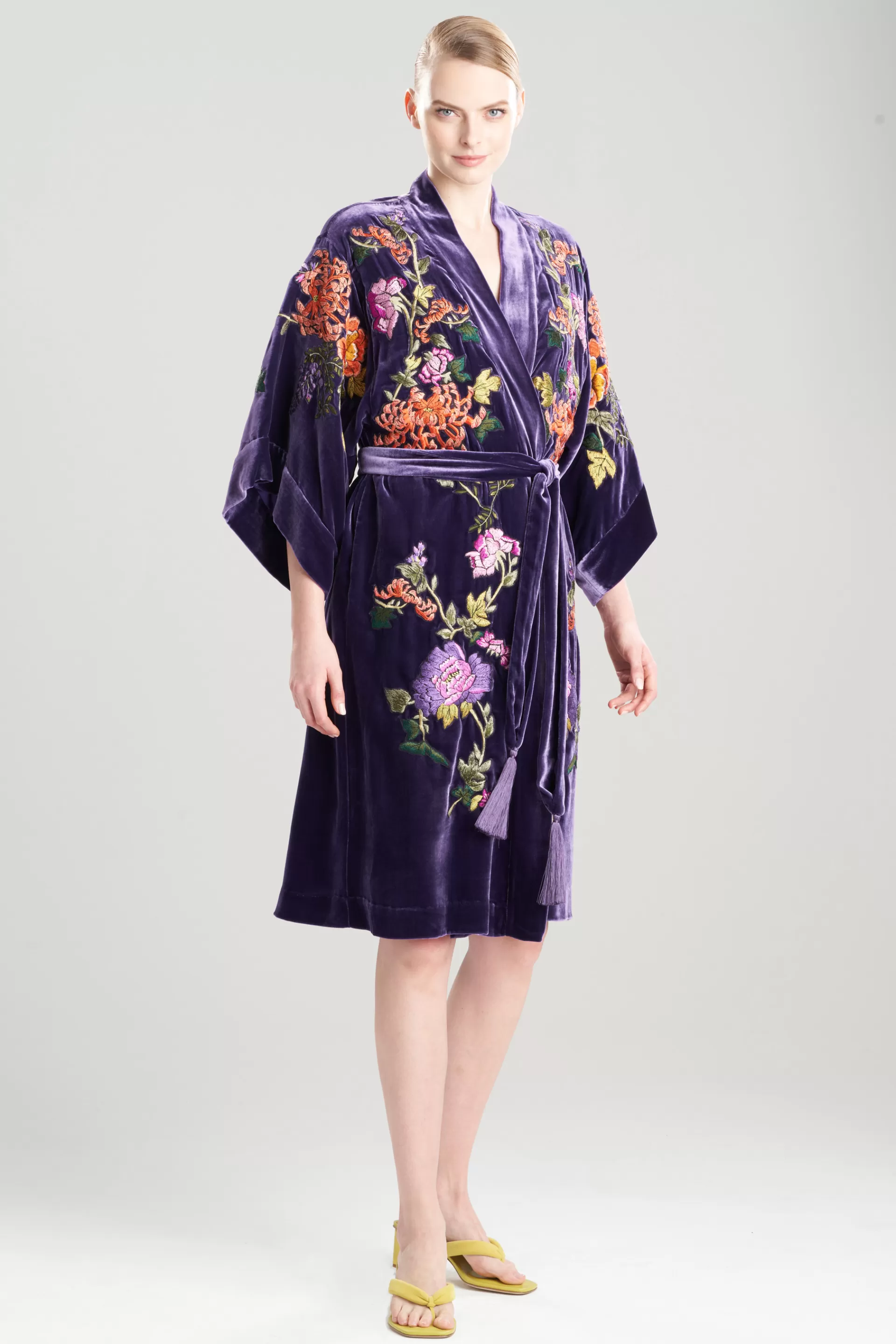 Natori Robes & Kimonos | Couture Robes<Couture Velvet Embellished Short Robe Deep Purple