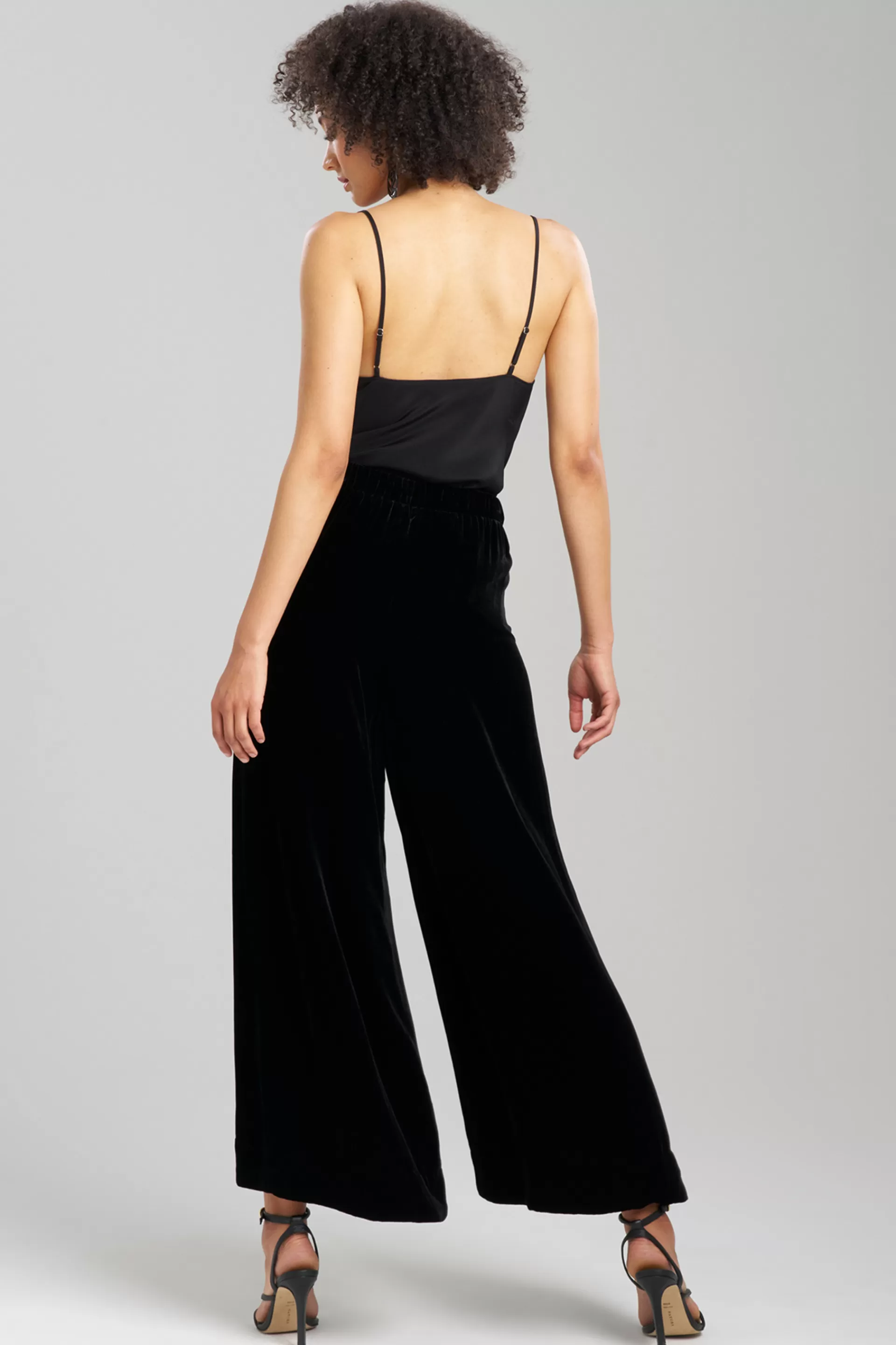 Natori Pants, Skirts & Shorts | Couture Pants<Couture Velvet Silk Palazzo Ankle Pants Black