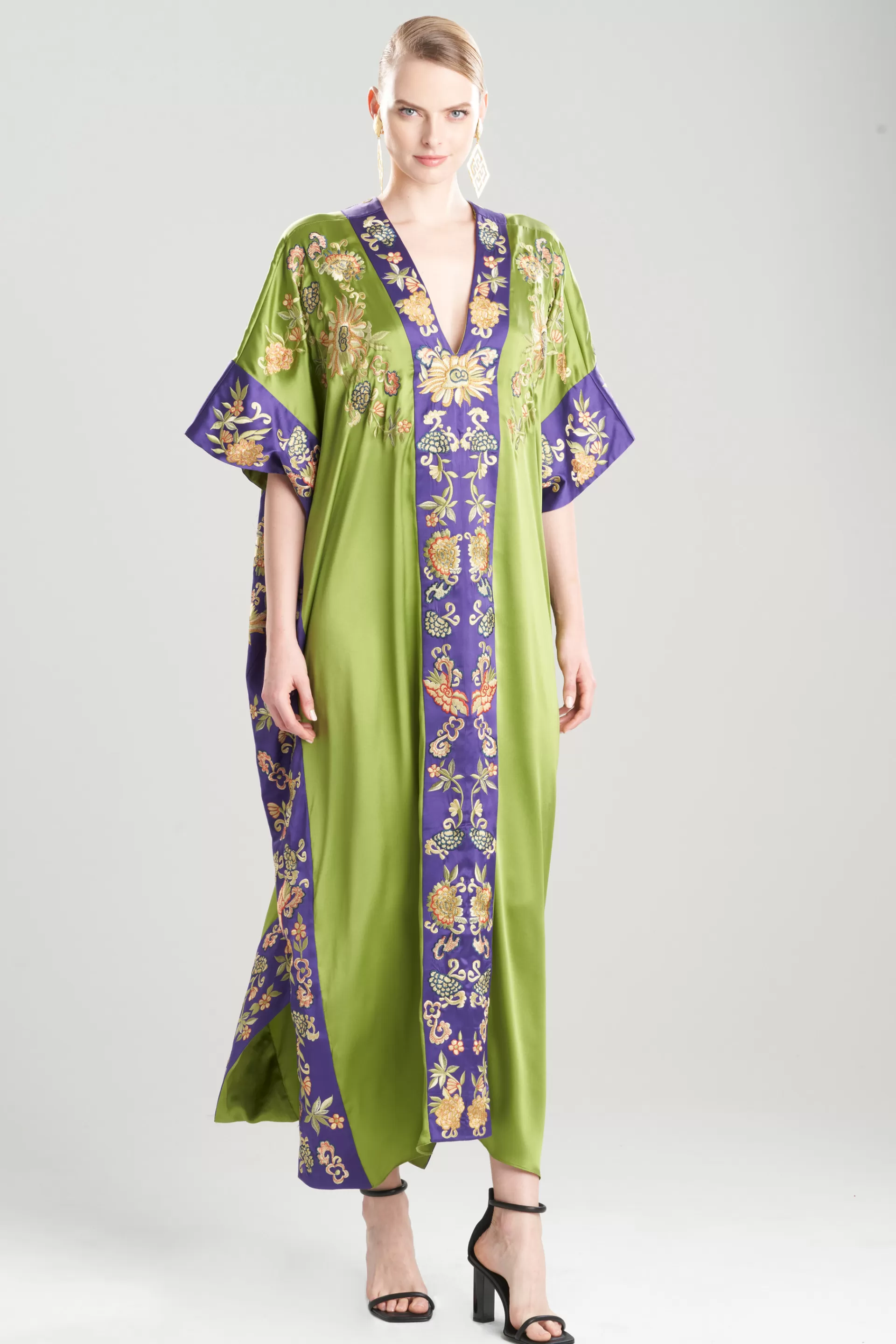 Natori Couture Caftans<Couture Yasugi Embroidered Silk Caftan Citrine