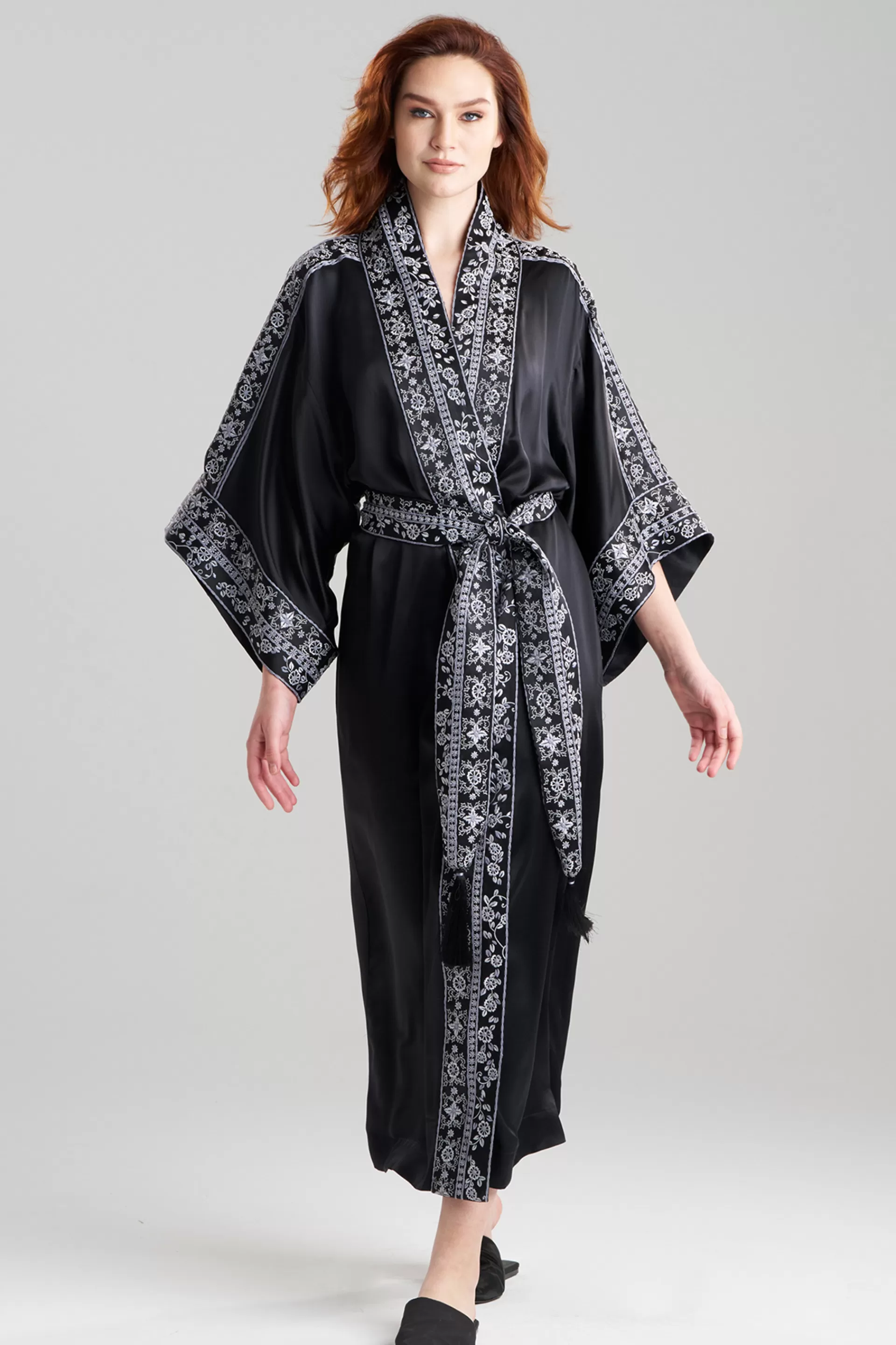 Natori Robes & Kimonos | Couture Robes<Couture Ysobel Embroidered Silk Robe Black