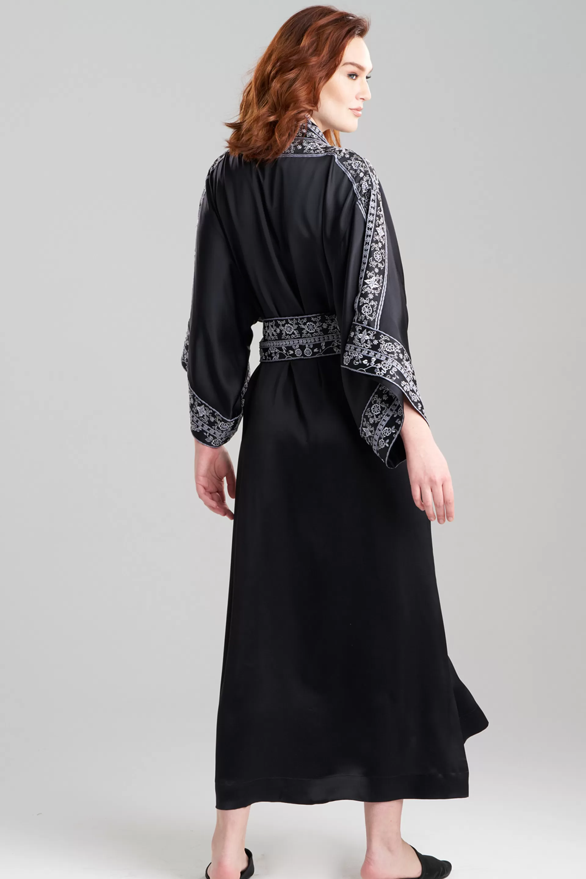 Natori Robes & Kimonos | Couture Robes<Couture Ysobel Embroidered Silk Robe Black