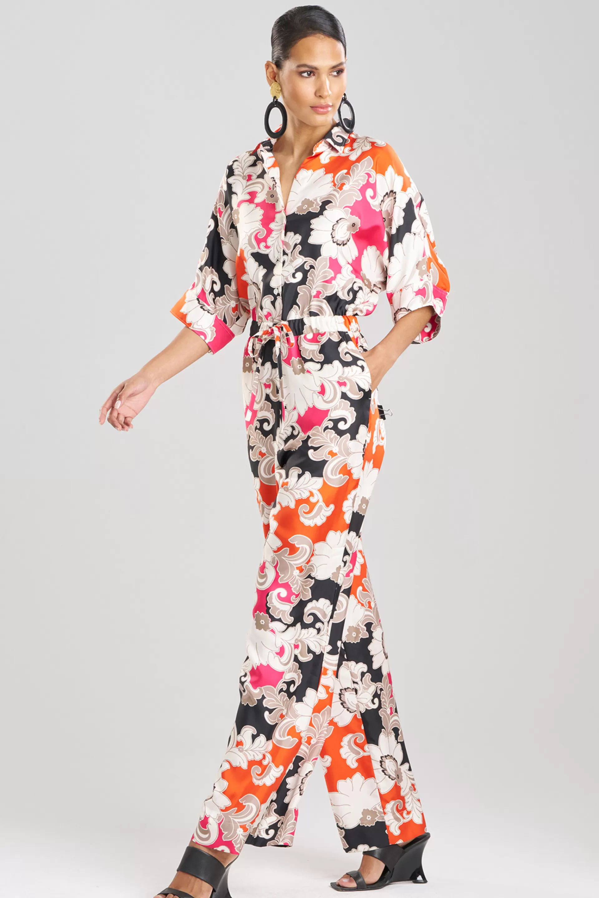 Natori Jumpsuits<Cressida Printed Silk Twill Jumpsuit Multi Combo