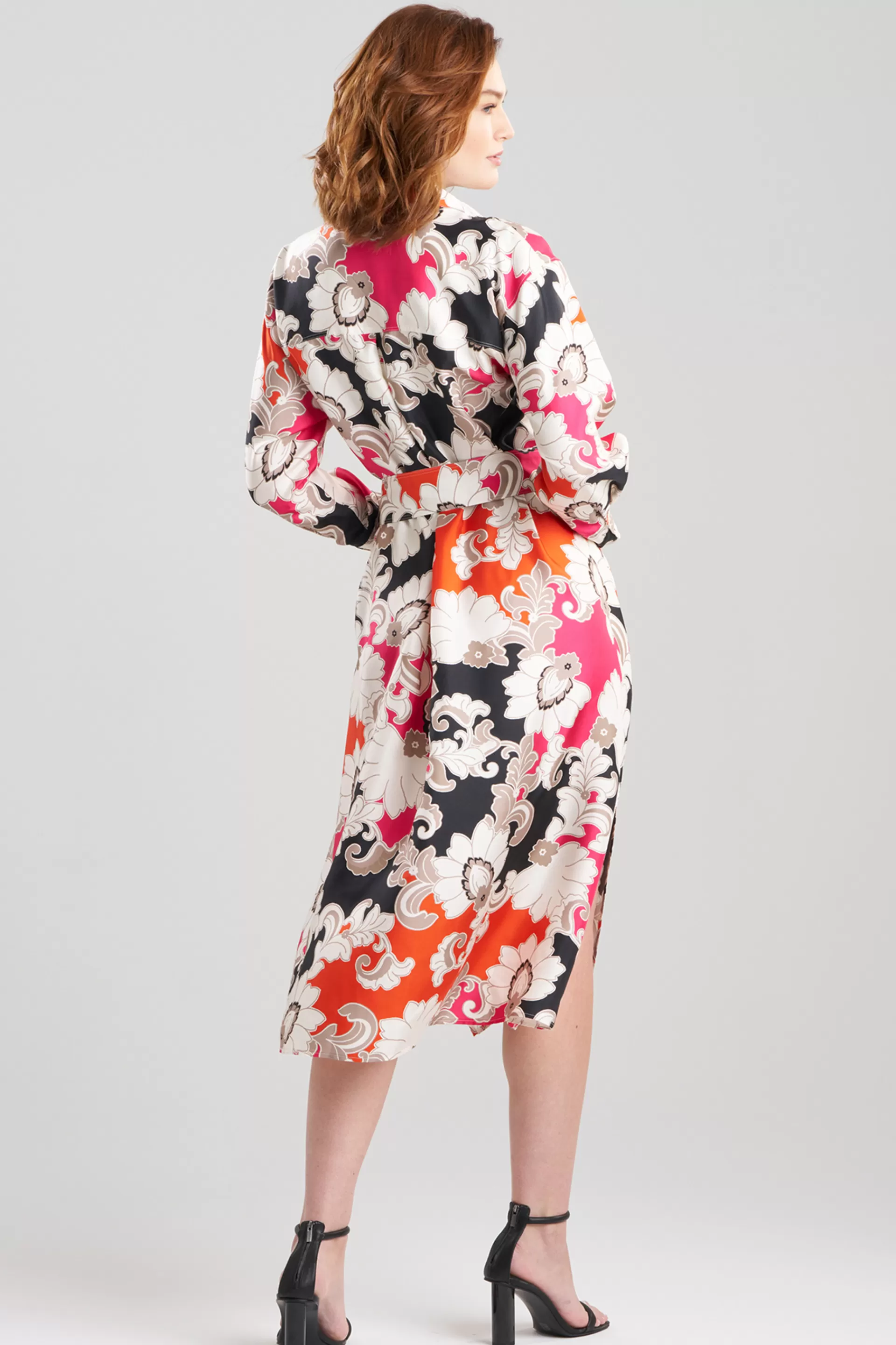 Natori Dresses<Cressida Printed Silk Twill Oversized Shirtdress Multi Combo