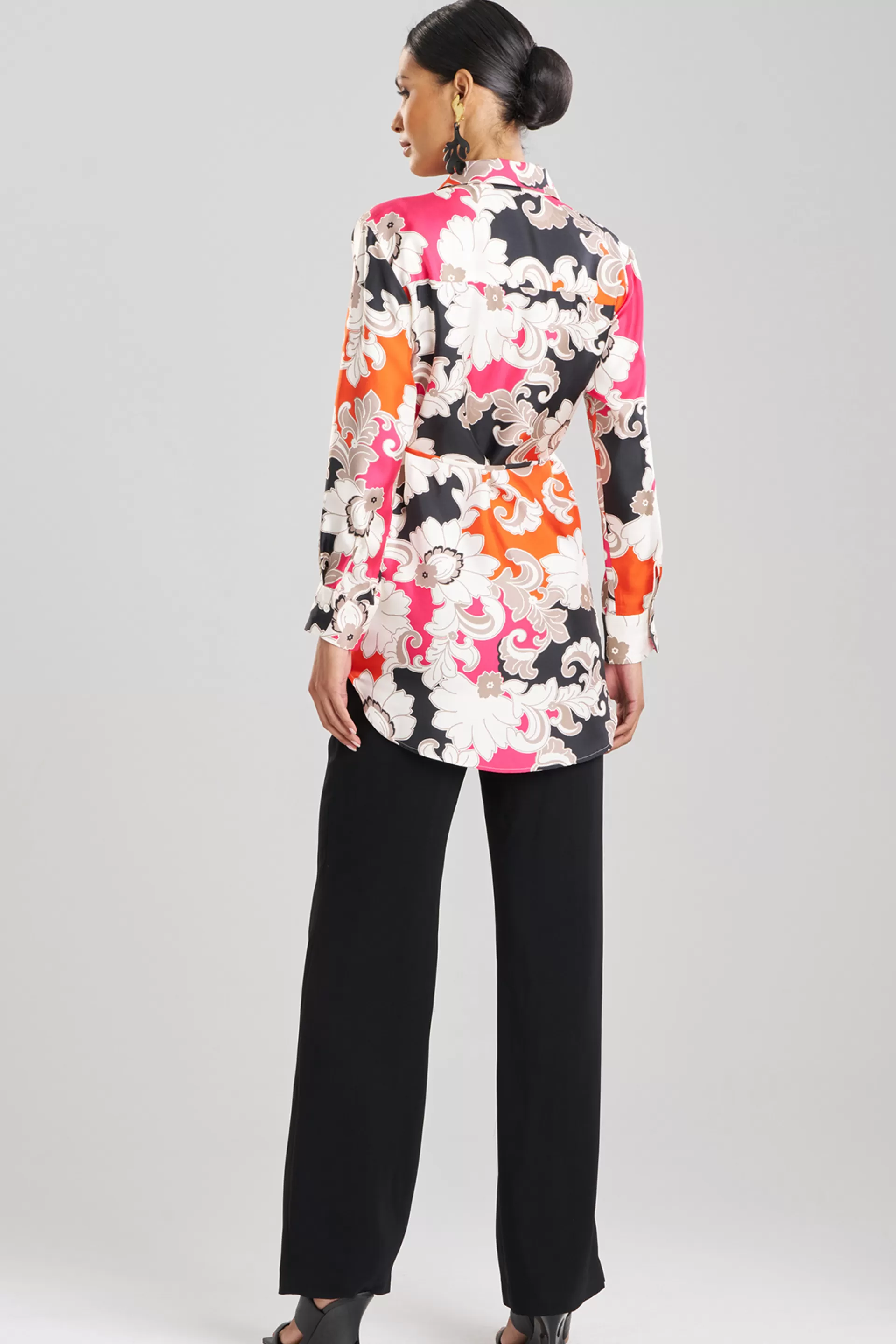 Natori Tops, Shirts & Tunics<Cressida Printed Silk Twill Tunic Shirt Multi Combo