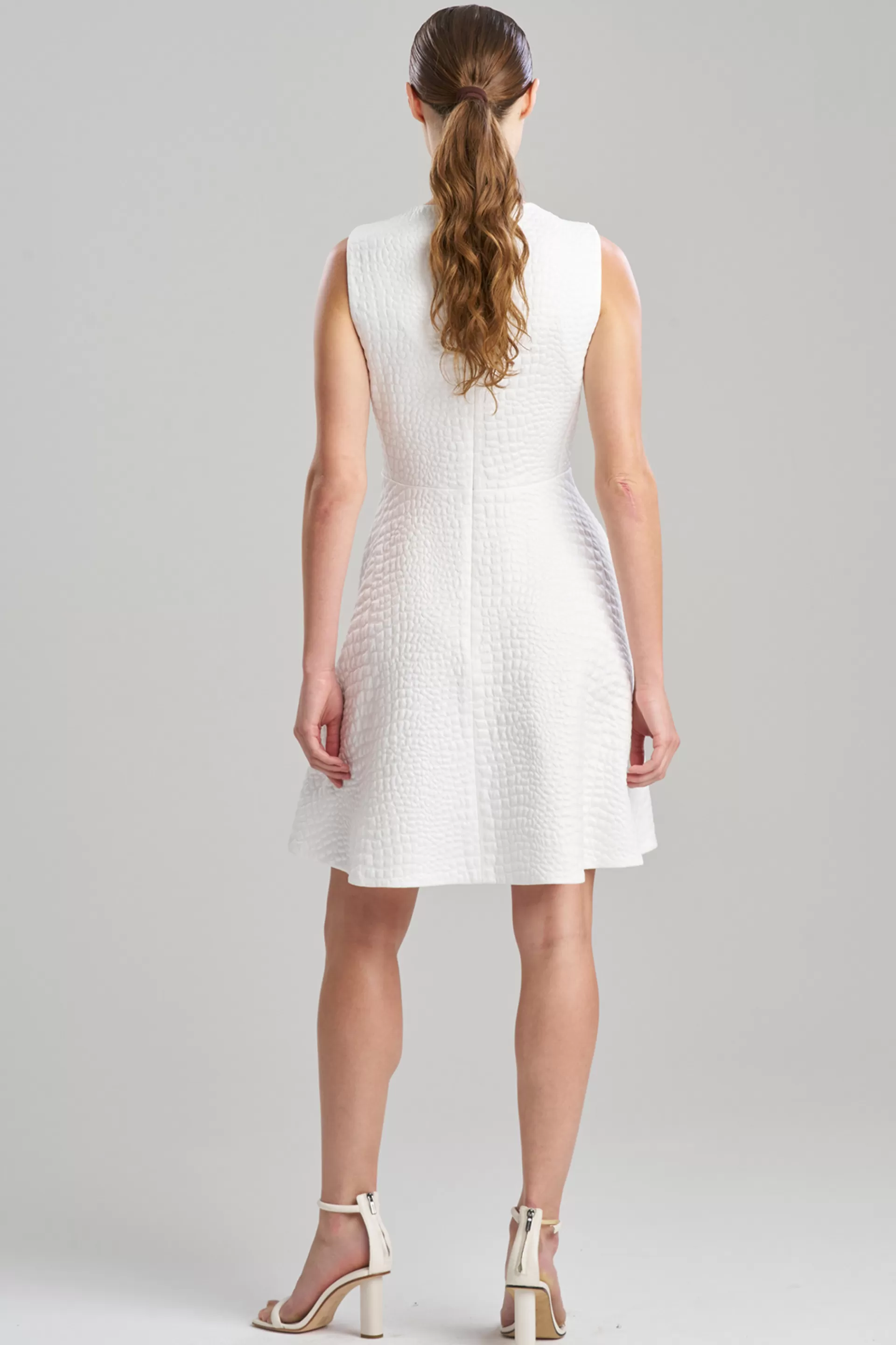 Natori Dresses<Crocodile Jacquard Dress White