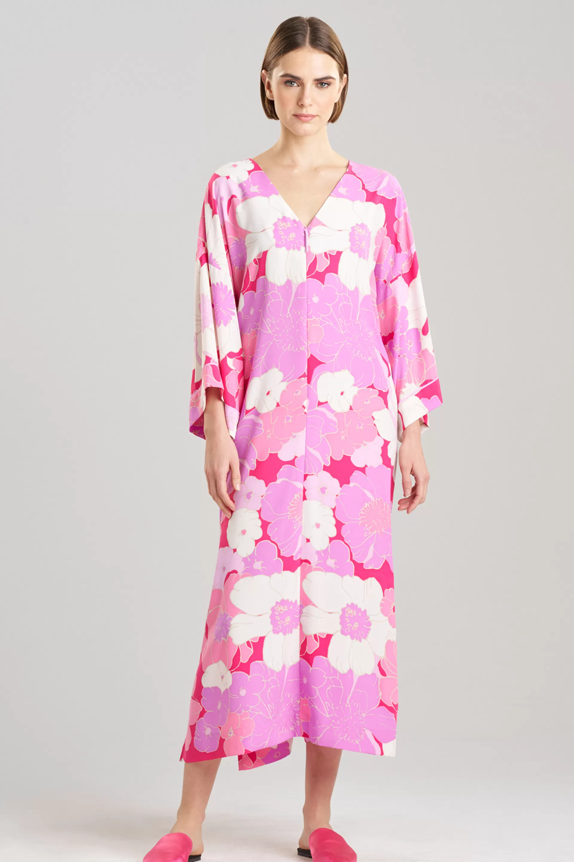 Natori Caftans | Caftan Dresses<Croisette Zip Caftan Pink Orchid