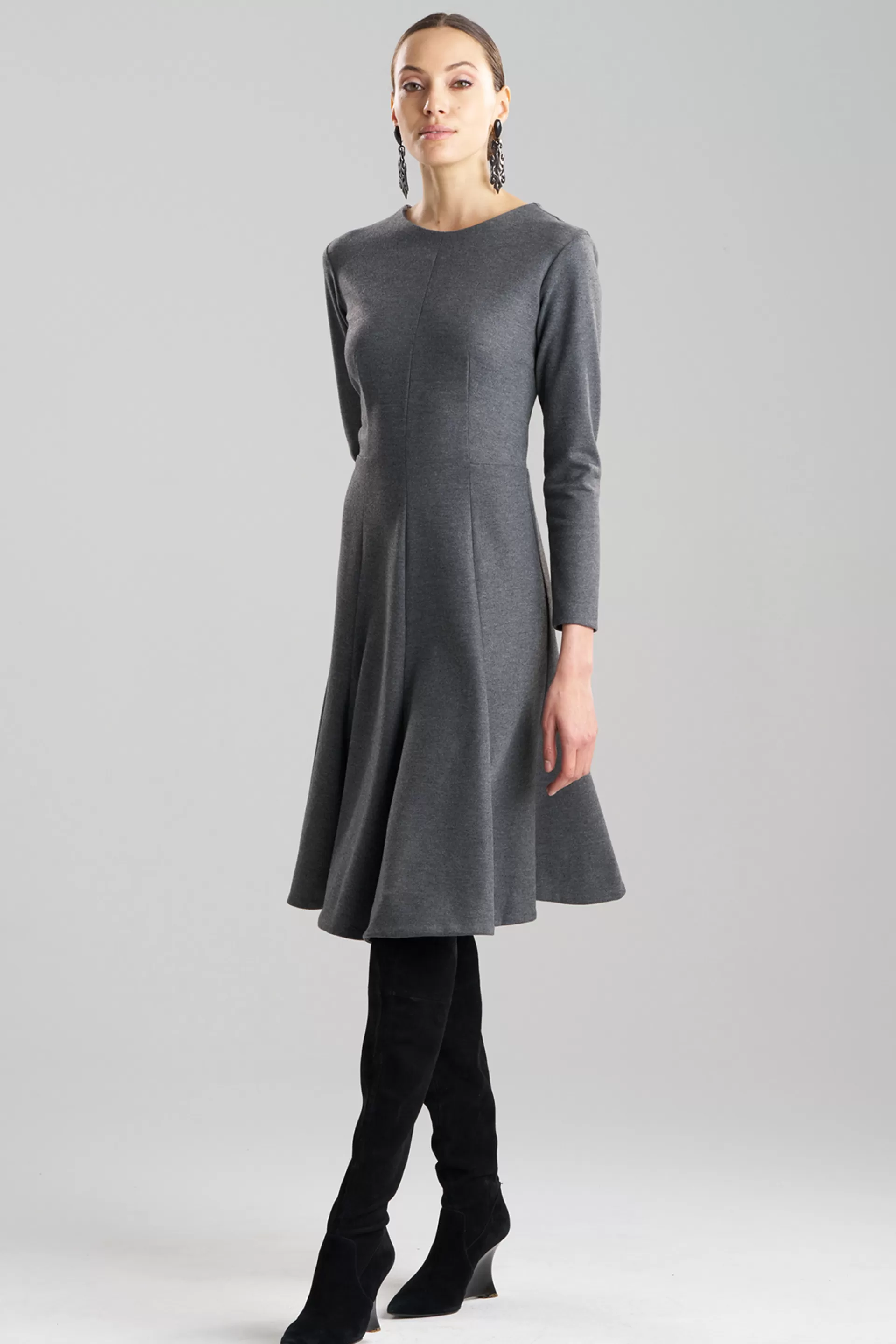 Natori Dresses<Double Jersey Midi Dress Charcoal