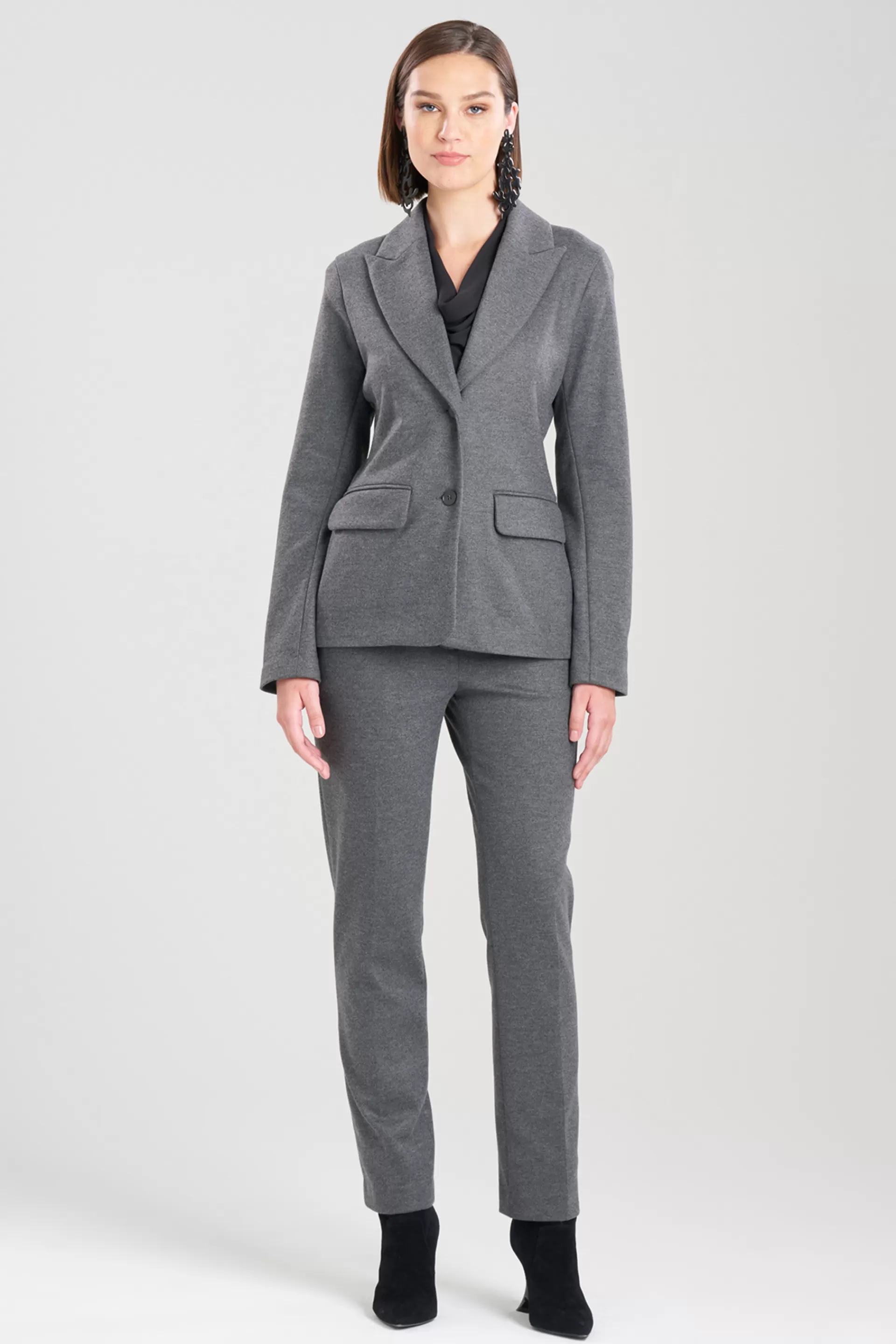 Natori Essentials | Plus Sizes<Double Jersey Tailored Blazer Charcoal