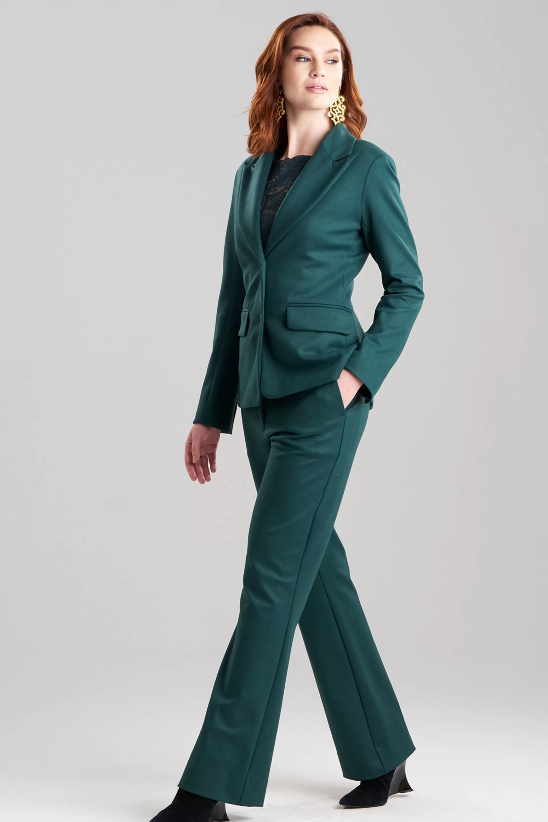 Natori Jackets & Outerwear<Double Jersey Two Button Lapel Blazer Bottle Green