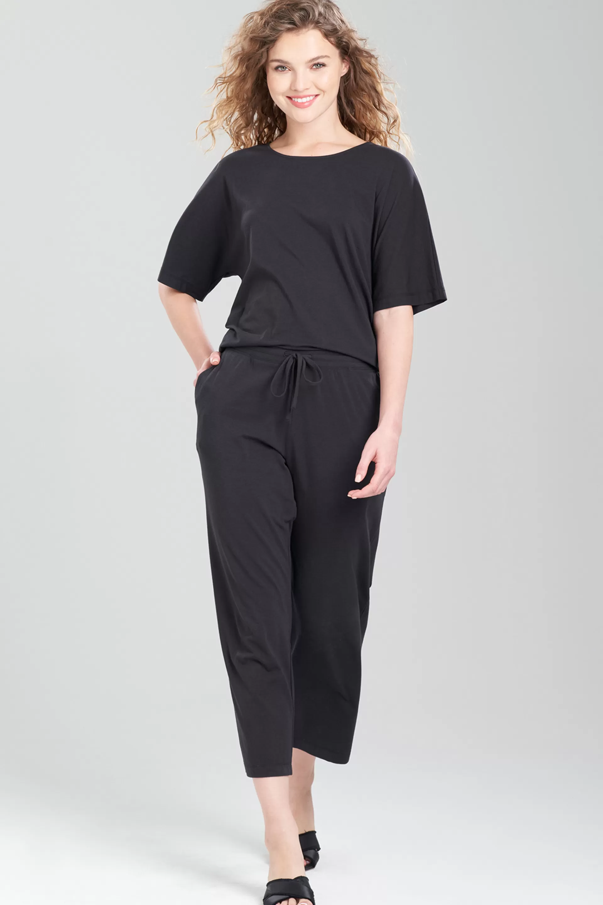 Natori Lounge Bottoms<Ease Crop Pants Black