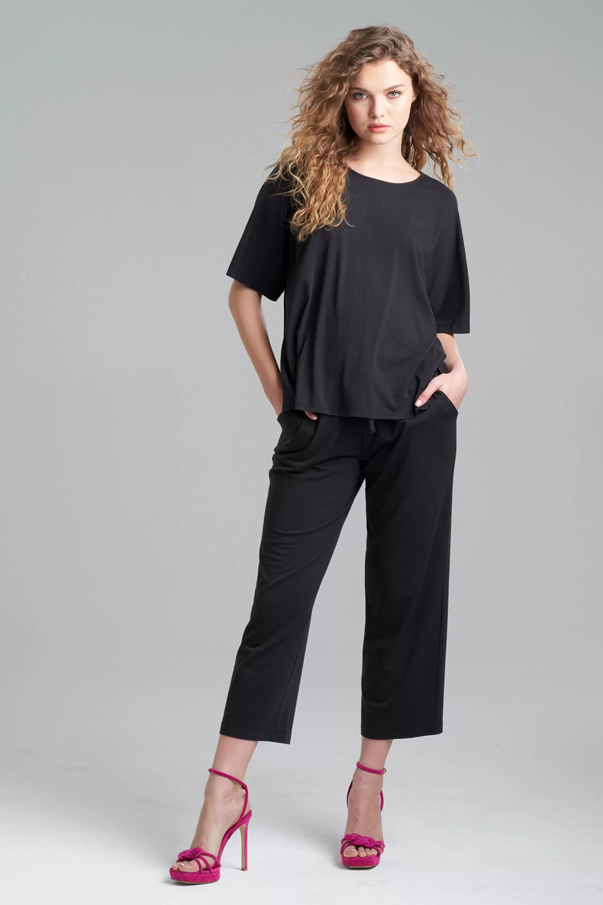 Natori Pajama Tops | Lounge Tops<Ease Short Sleeve Top Black