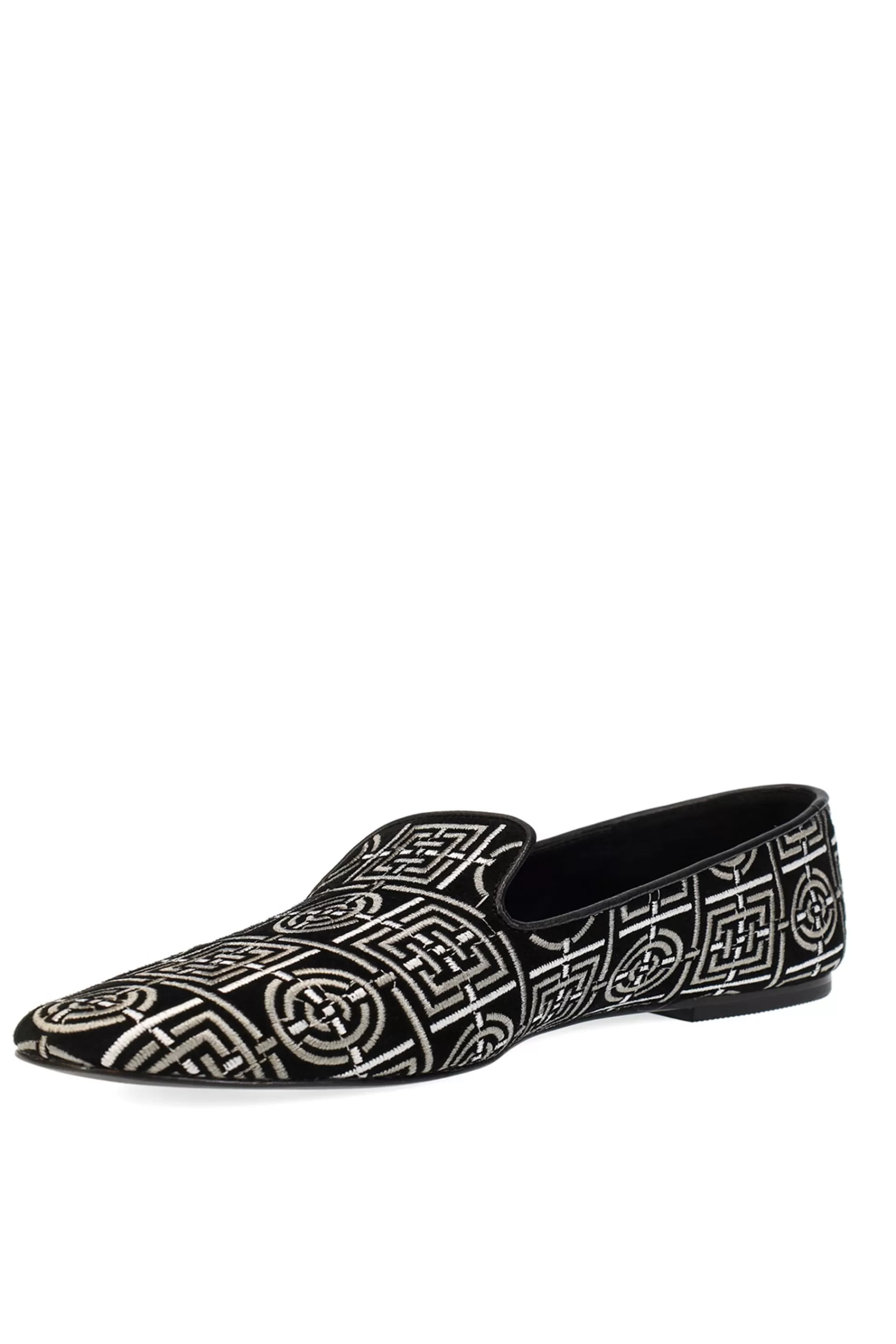 Natori Loafers<Edda Suede Infinity Embroidered Loafer Black