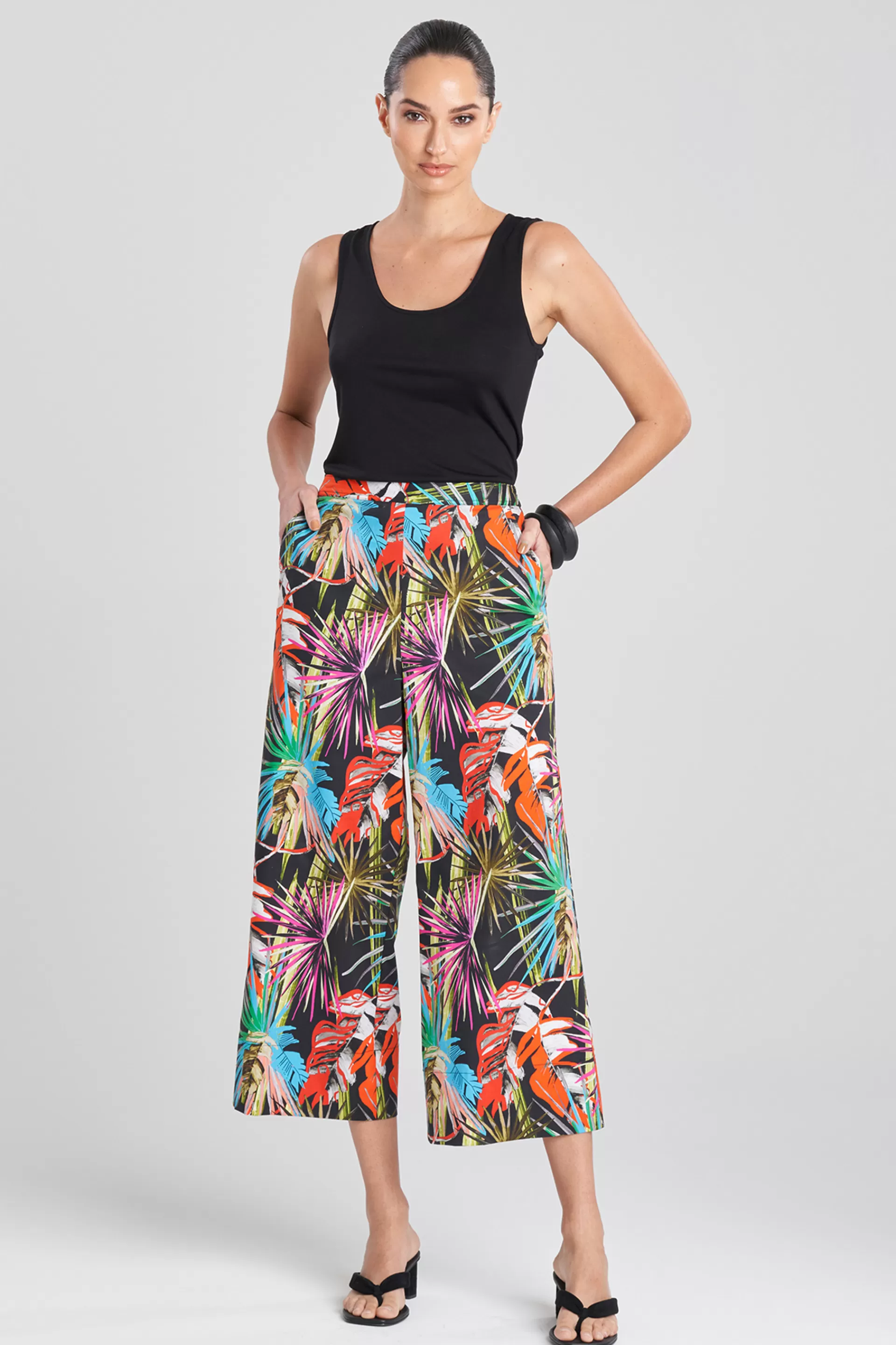 Natori Pants, Skirts & Shorts<El Nido Cotton Poplin Pants Black Multi