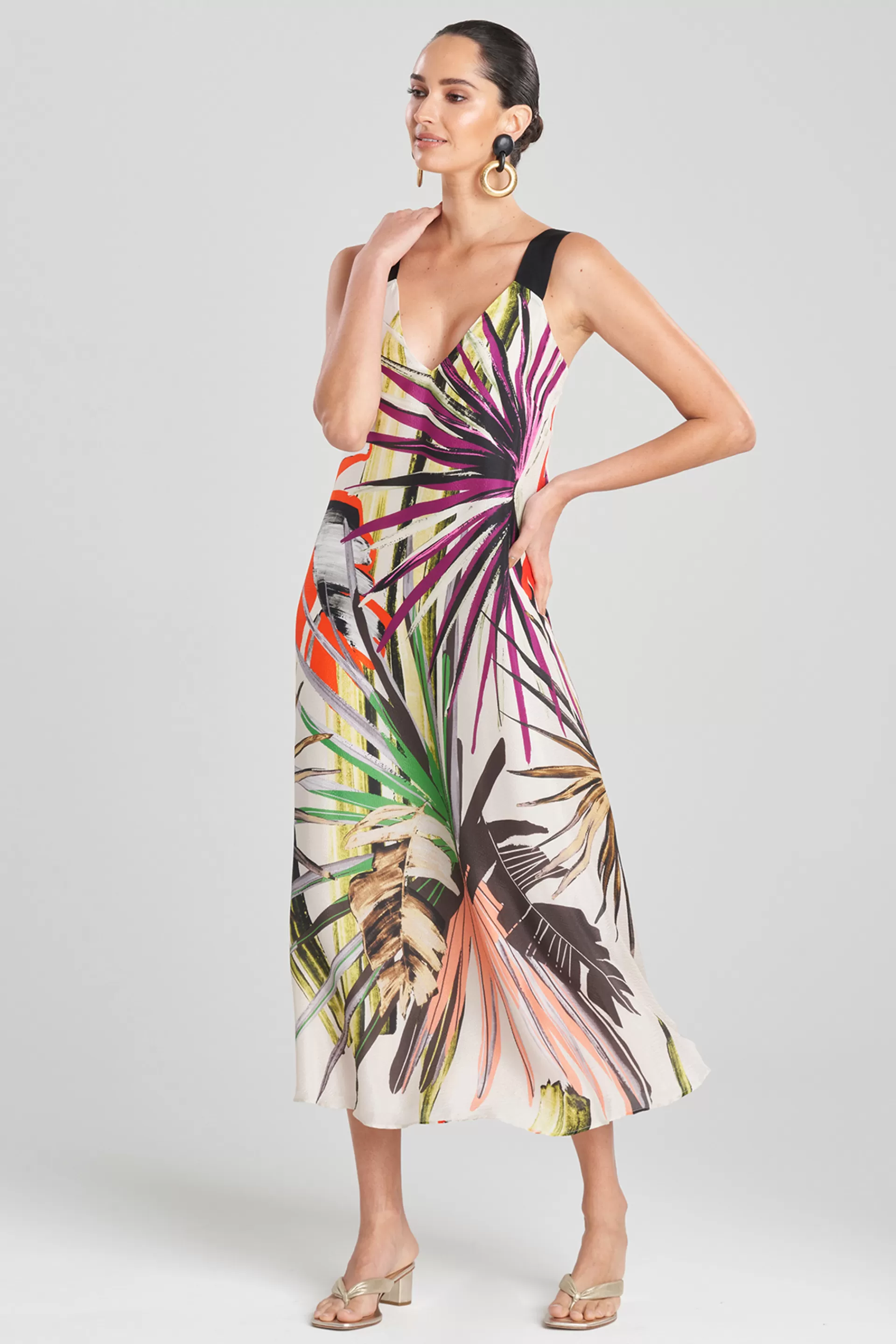 Natori Dresses | Wedding Guest Dresses<El Nido Obi Silk Midi Dress White Sand