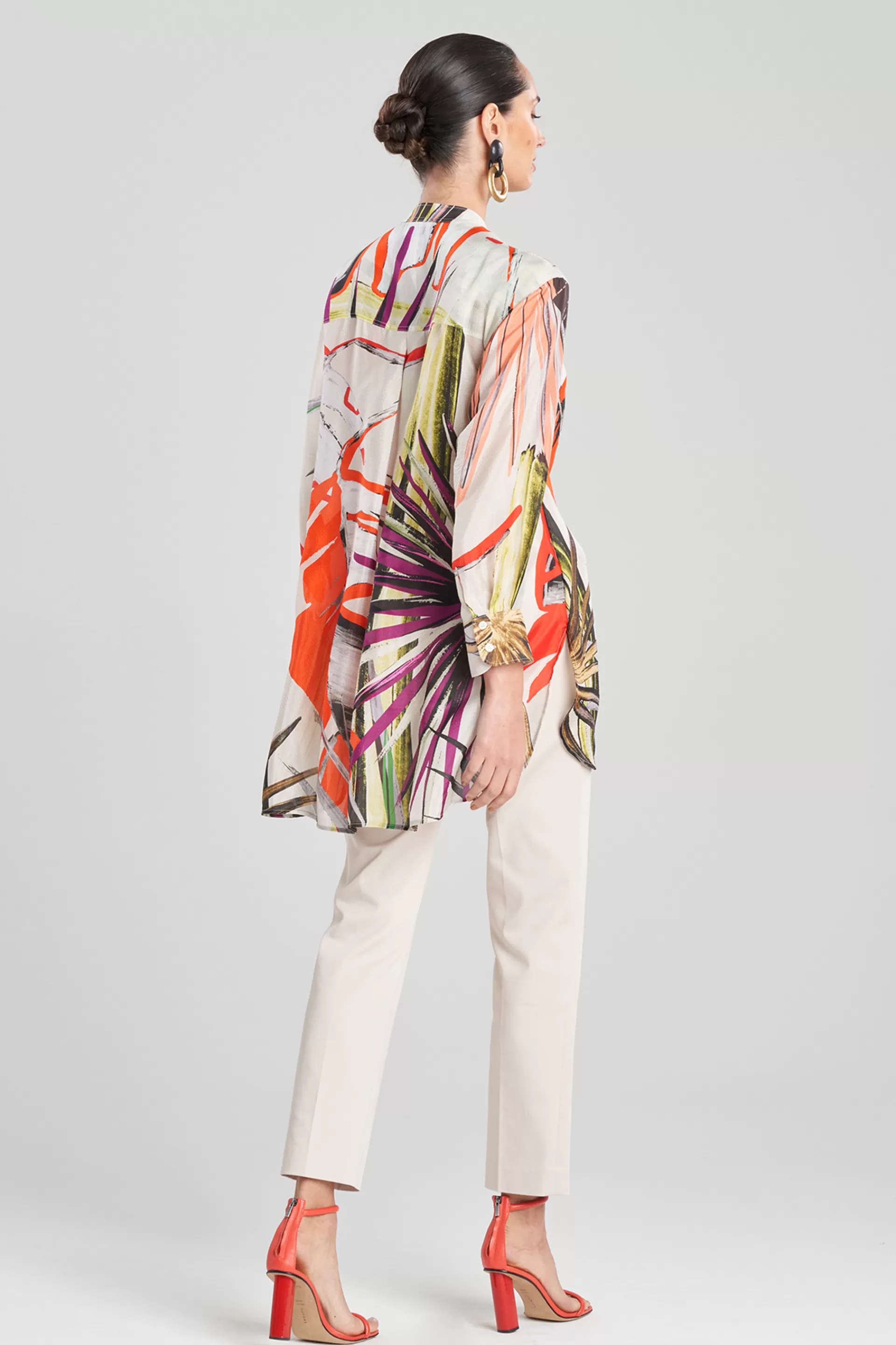 Natori Tops, Shirts & Tunics<El Nido Obi Silk Oversized Top White Sand