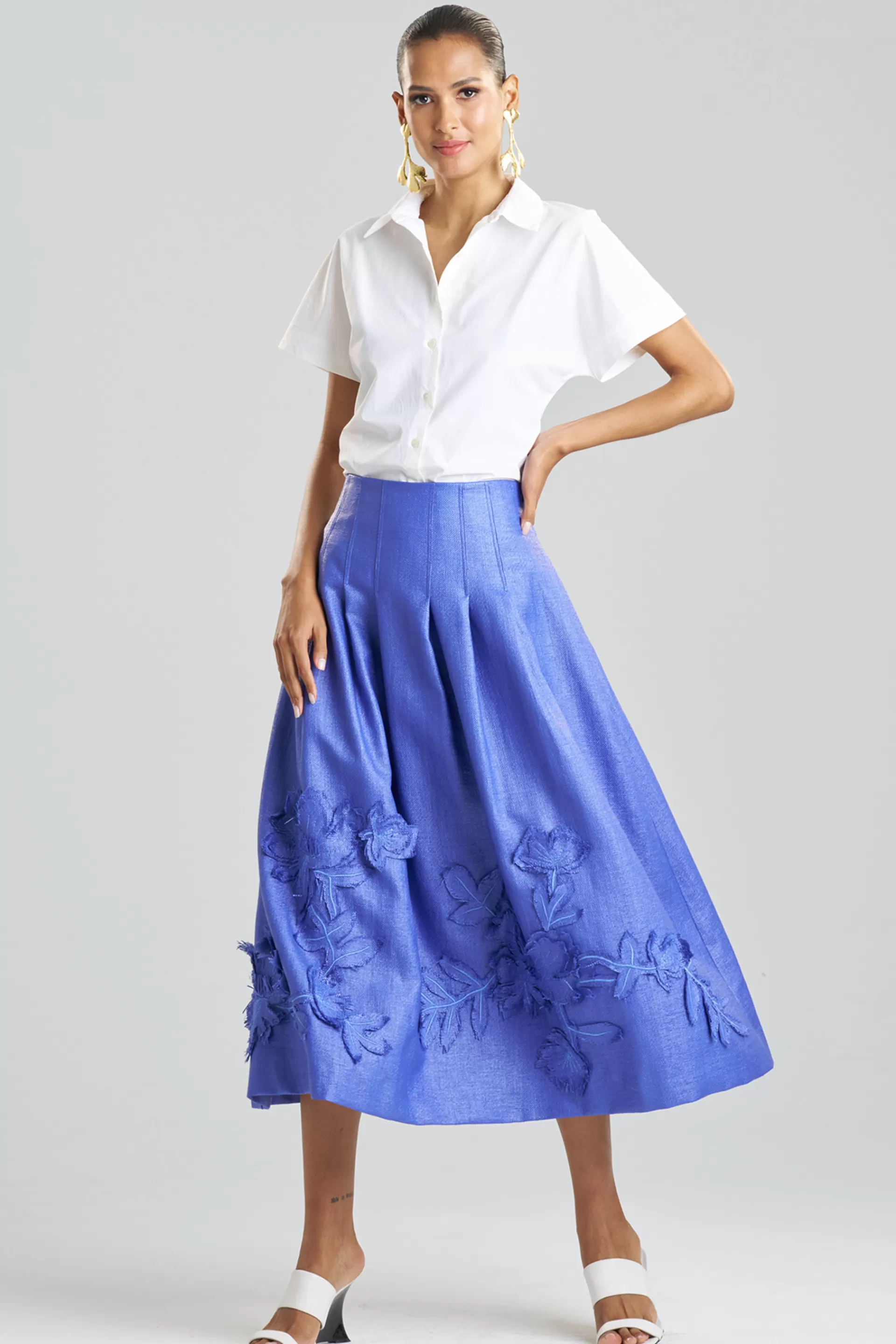 Natori Pants, Skirts & Shorts<Embellished Raffia Maxi Skirt Blue