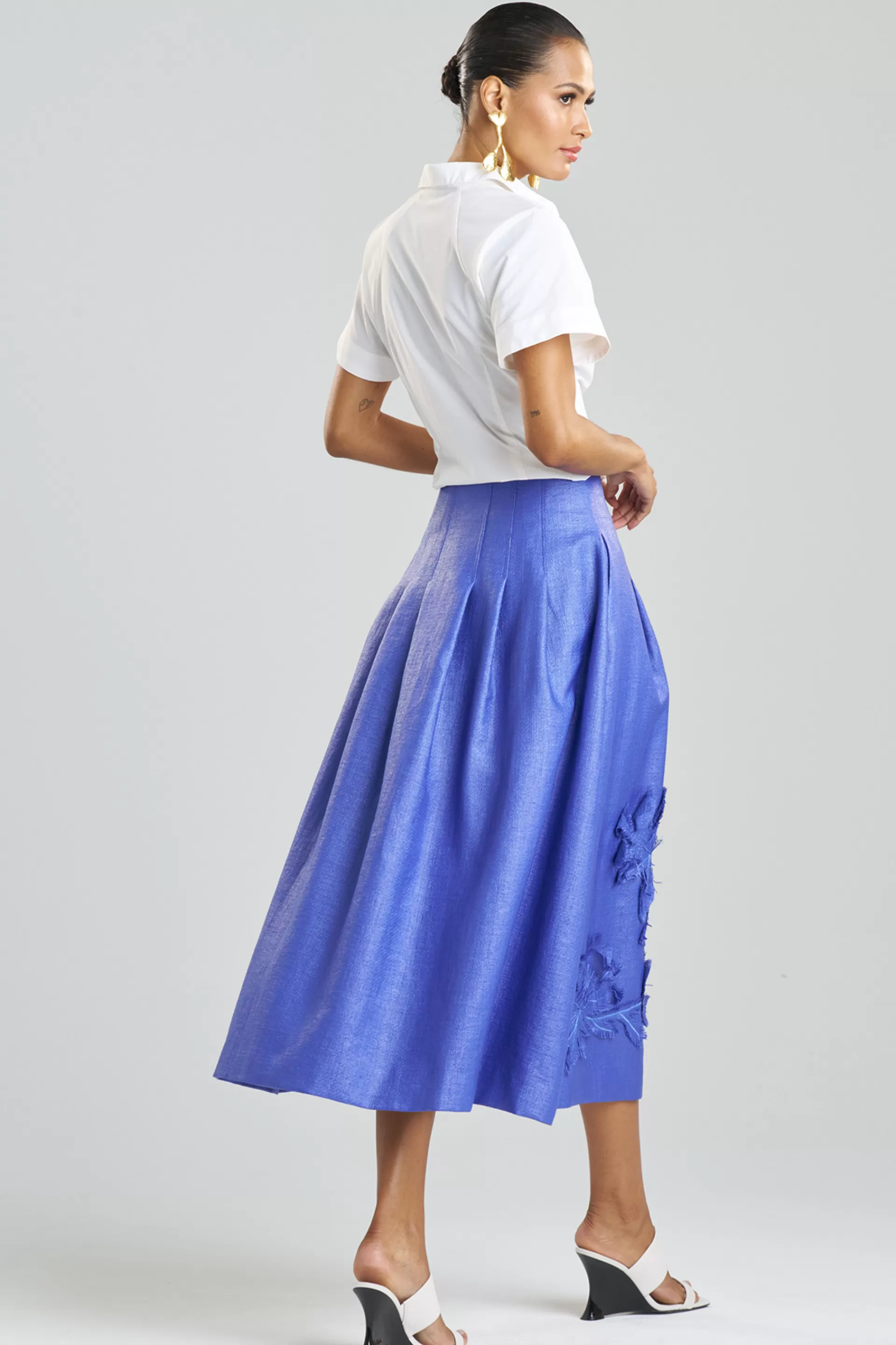 Natori Pants, Skirts & Shorts<Embellished Raffia Maxi Skirt Blue