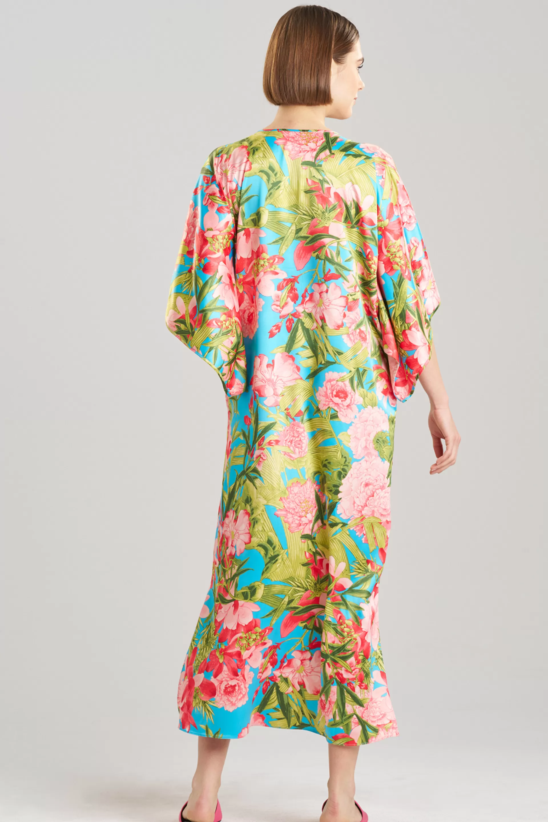 Natori Caftans | Plus Sizes<Enchanted Peony Satin Caftan