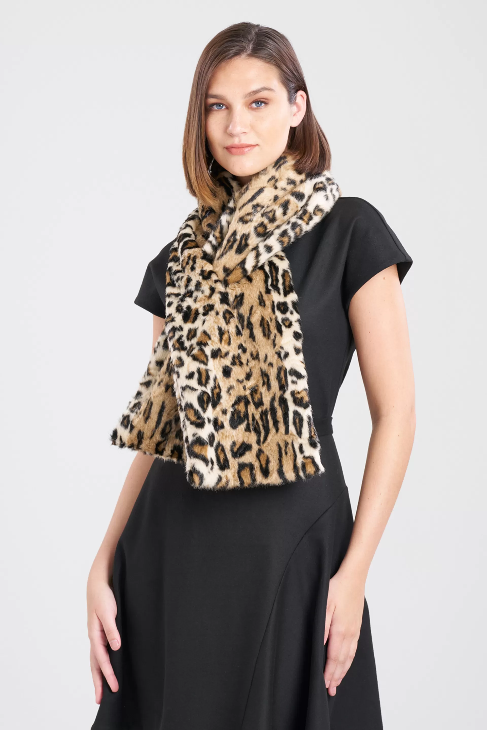 Natori Scarves & Shawls<Faux Leopard Fur Scarf Natural