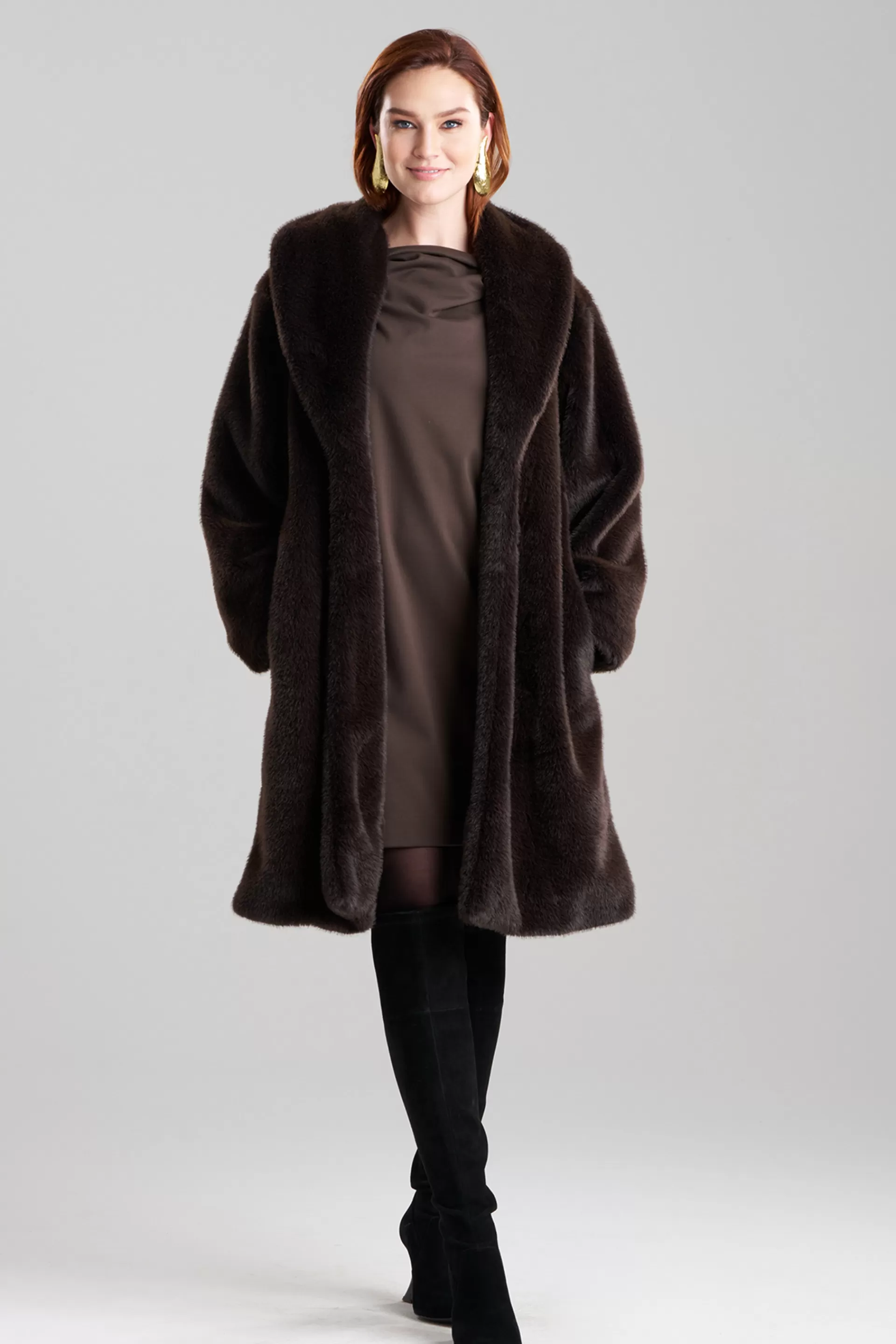 Natori Jackets & Outerwear<Faux Mink Coat Espresso