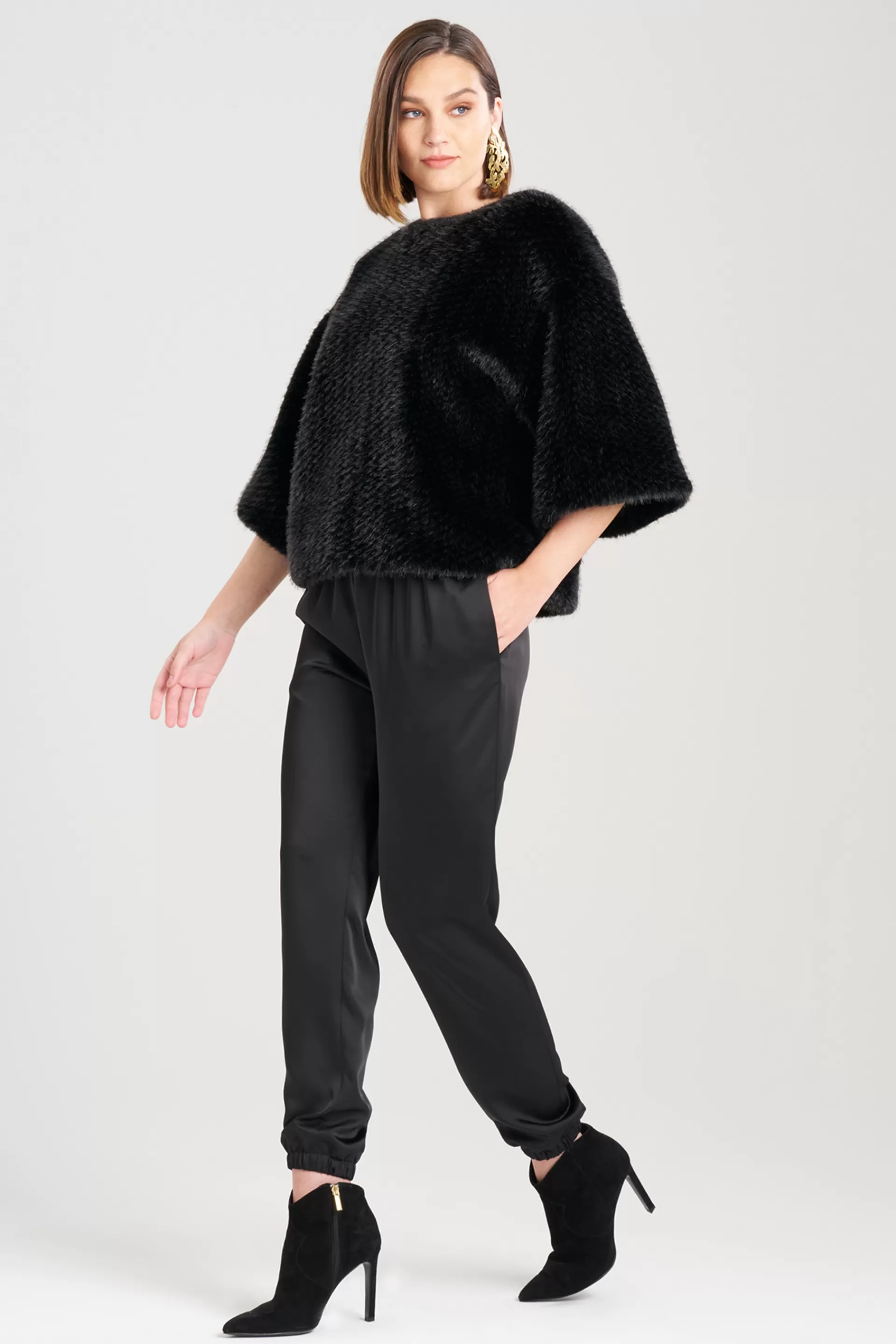 Natori Tops, Shirts & Tunics<Faux Mink Square Top Black