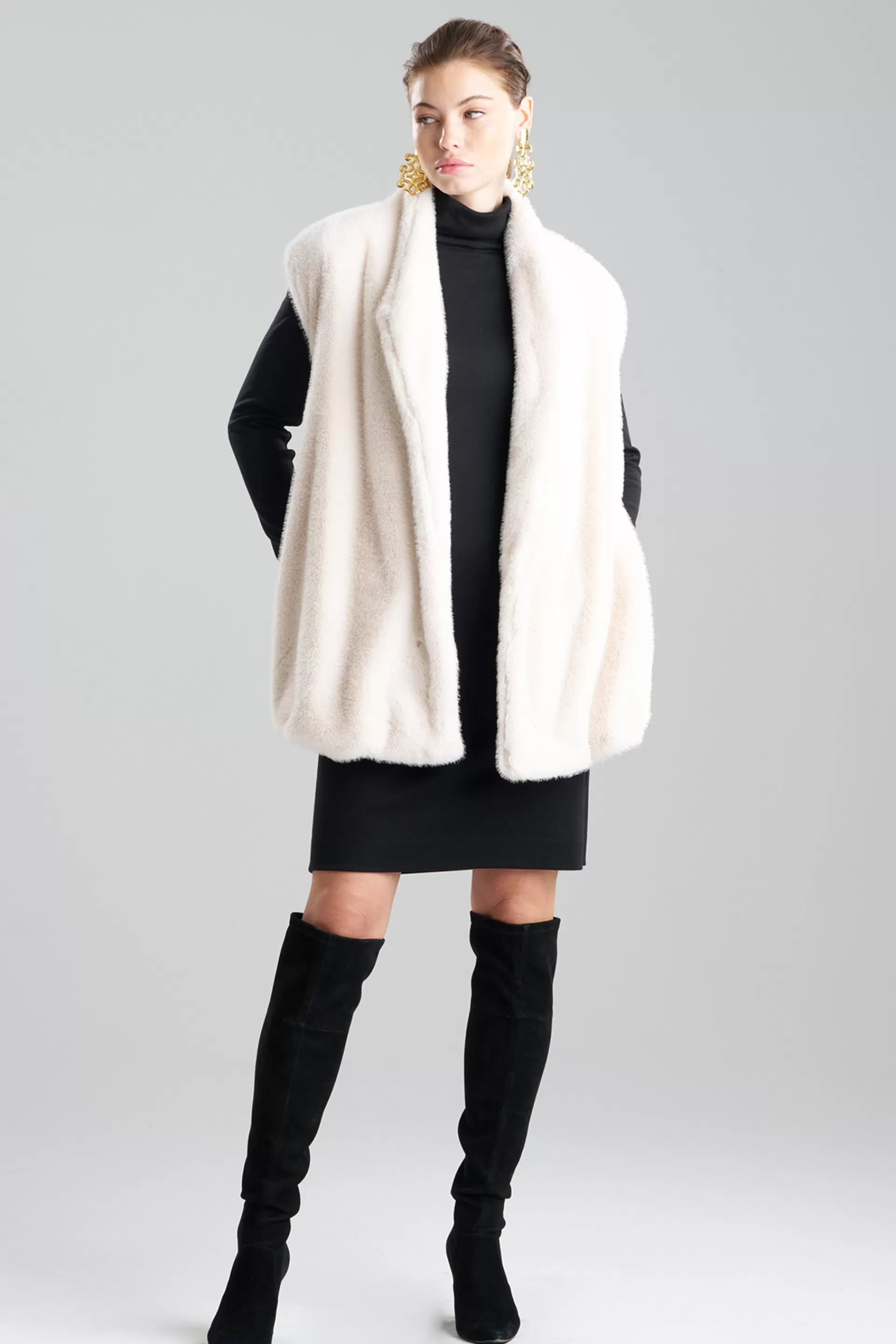 Natori Jackets & Outerwear<Faux Mink Vest White